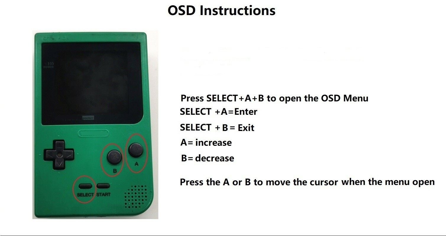 Gameboy Pocket IPS OSD -Gameboy DMG themed – Rechargeable battery