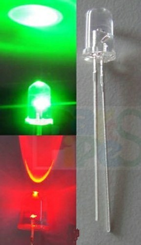 10pcs, 5mm Red/Green Flash Flashing Water Clear LED with free resistor for 12v
