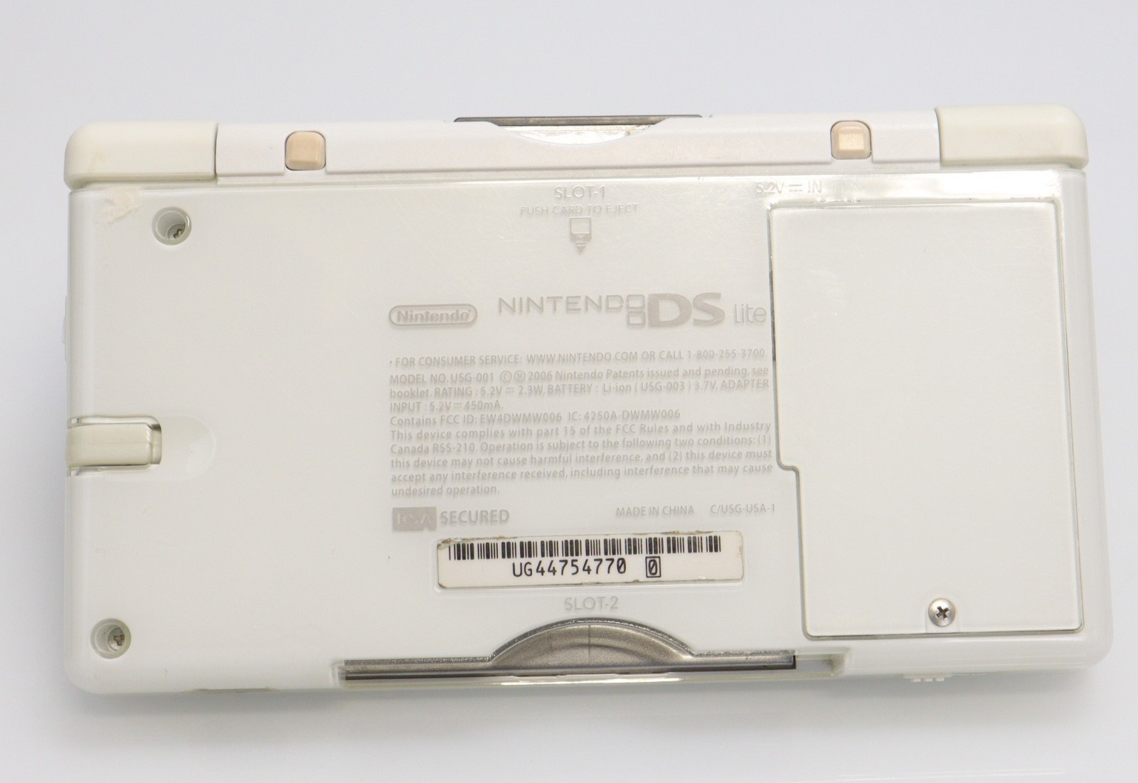 Nintendo DS Lite (USG-001) Handheld with 6 Games & Carrying Pouch – Polar White