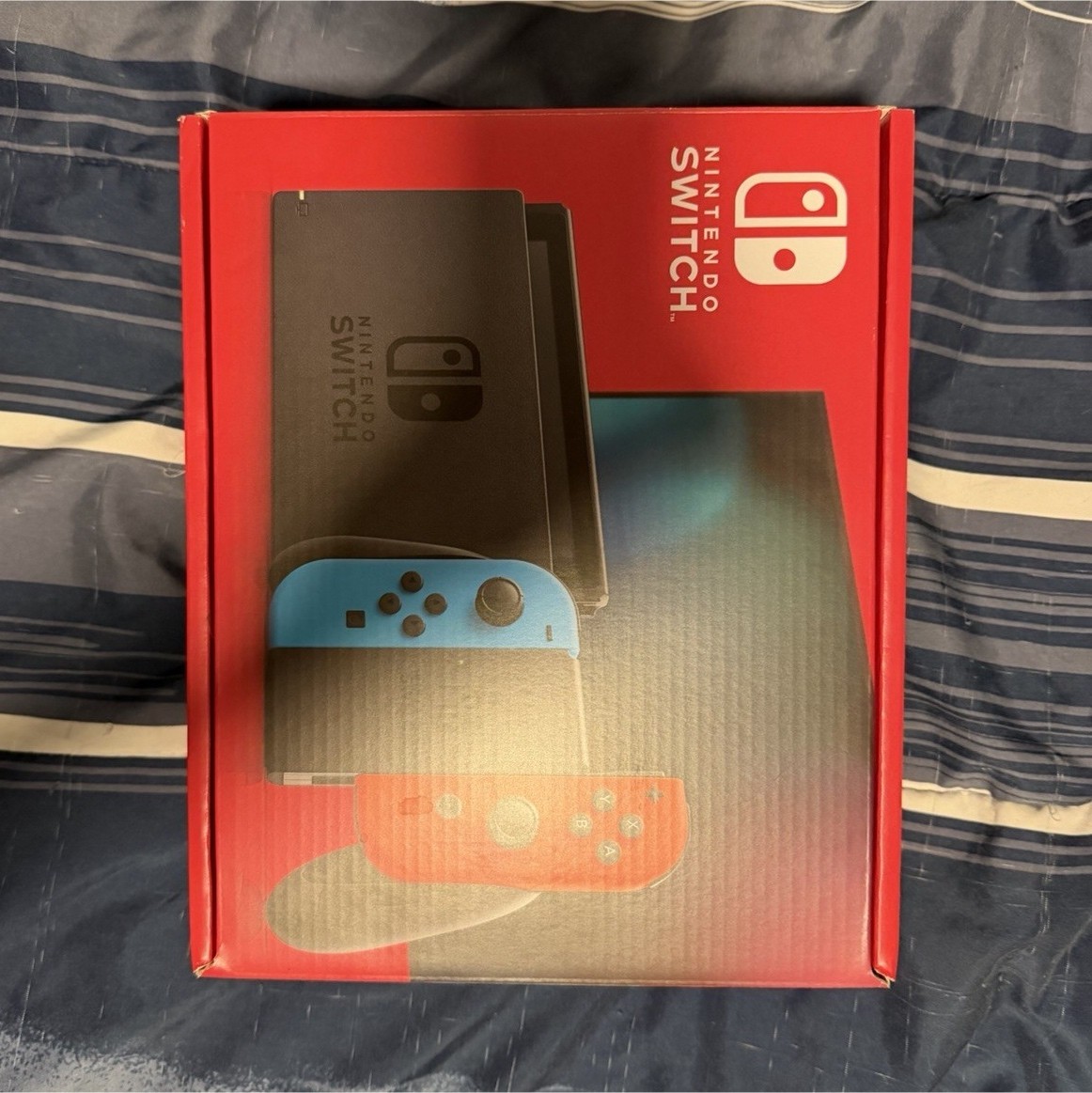 Nintendo Switch Console Black with Neon Blue & Red Joy-Con Controllers
