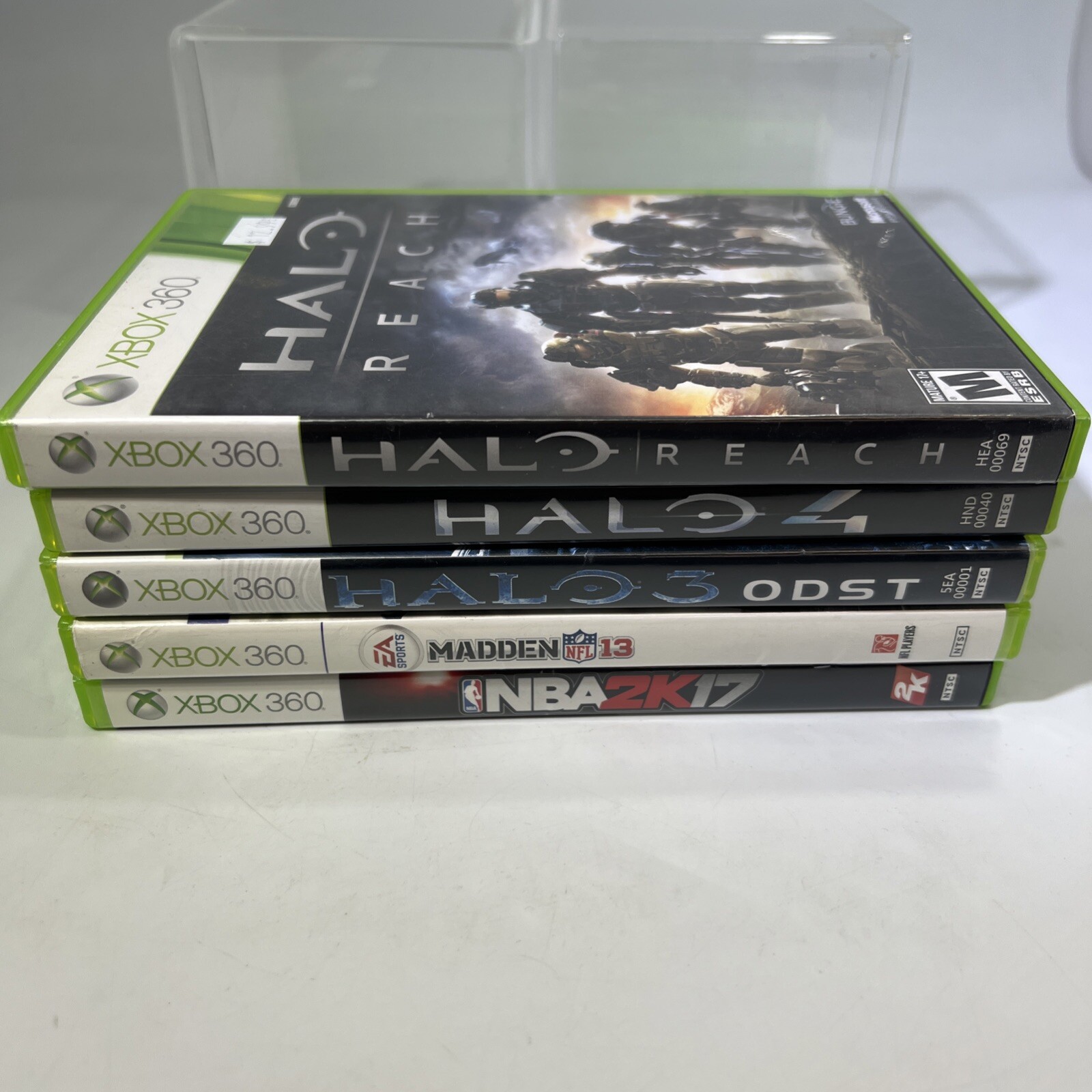 Xbox 360 S Slim 4GB Console Bundle Controller Lot Of 5 Games #ML31