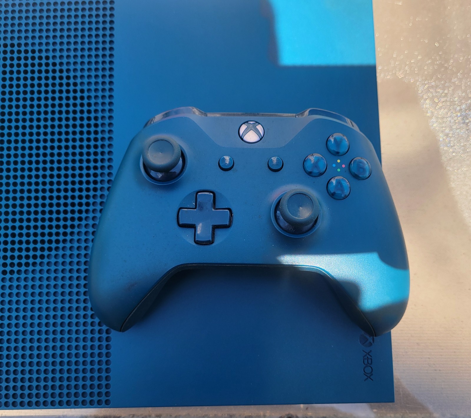 Microsoft Xbox One S 1TB Blue Console w/ Blue Wireless Controller & Power Cord