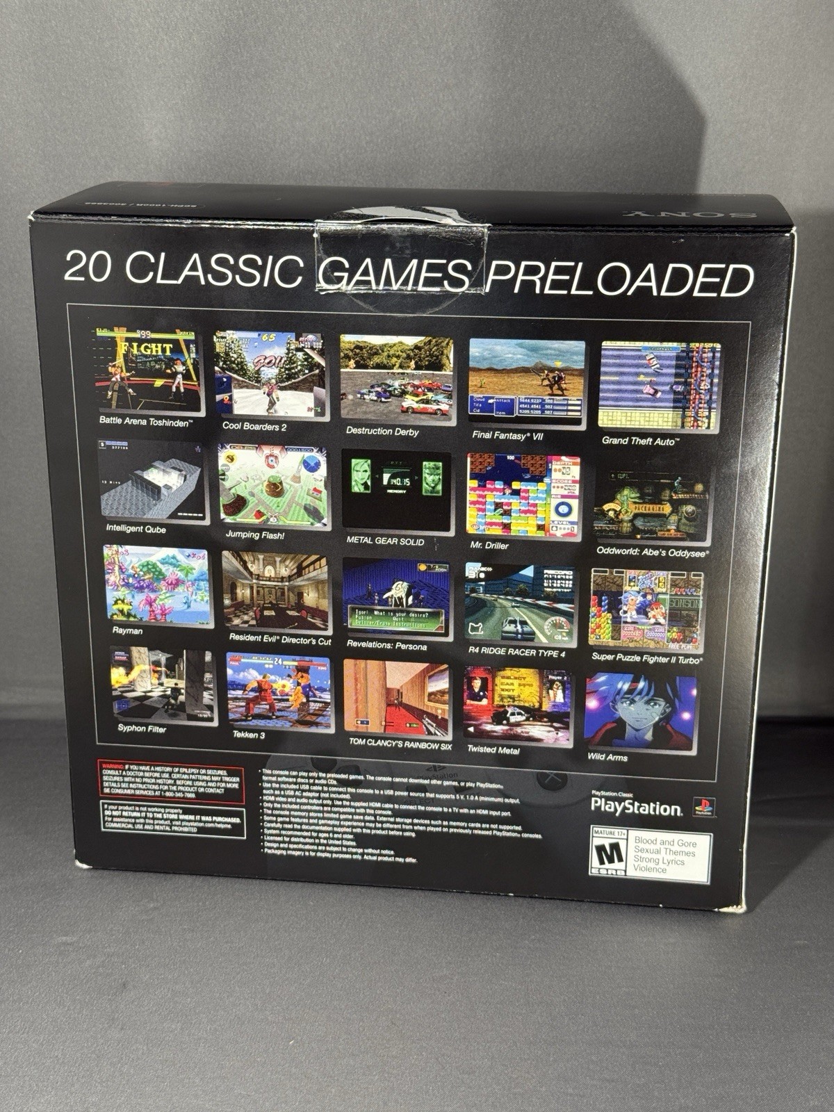 Sony PlayStation Classic Mini 20 Preloaded Games HDMI Two Controllers Open Box