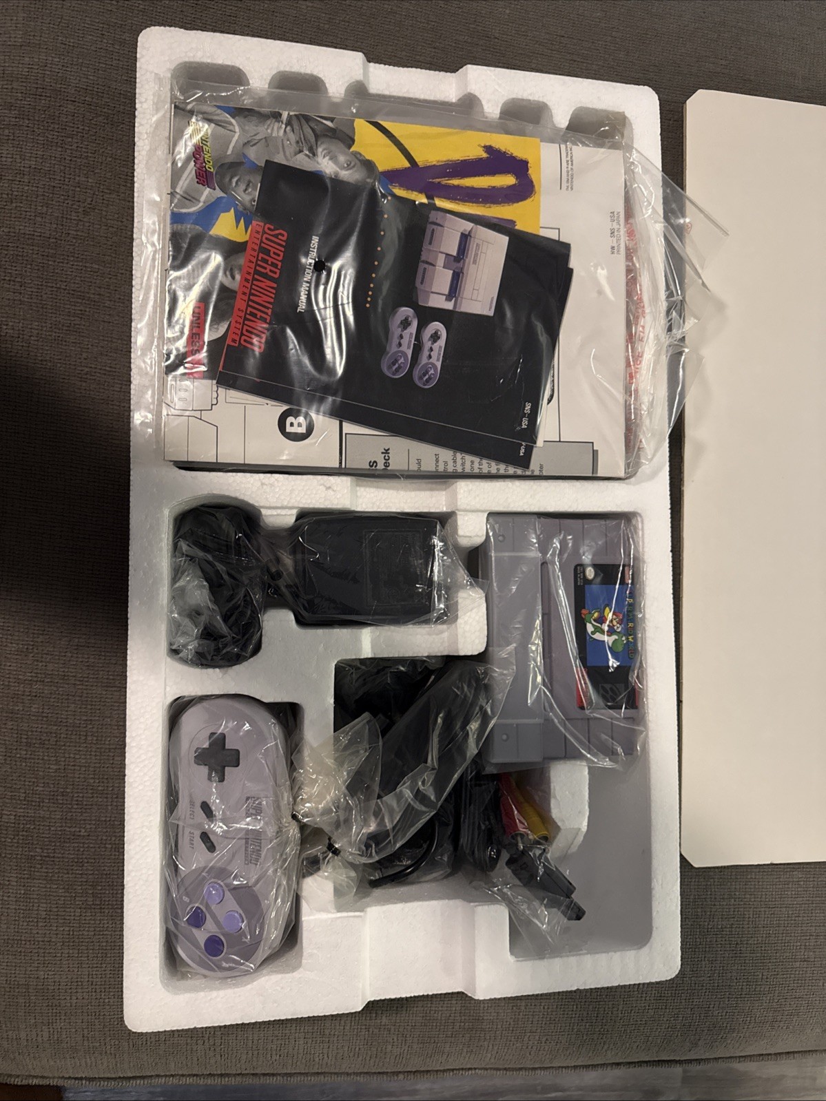 1991 SNES SUPER NINTENDO ORIGINAL LAUNCH RELEASE CONSOLE SET COMPLETE IN BOX!!!