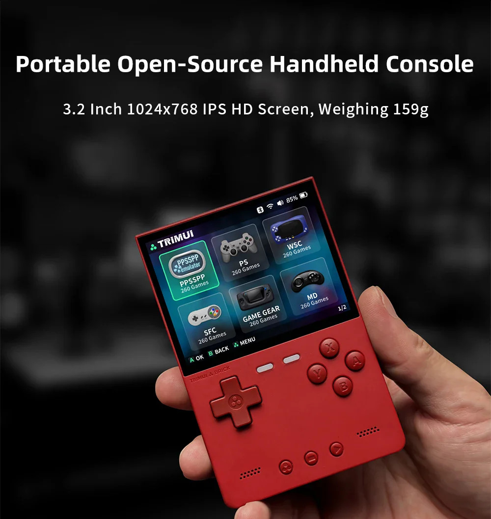 NEW TRIMUI BRICK Retro Handheld Game Console 3.2″ IPS Screen Linux System