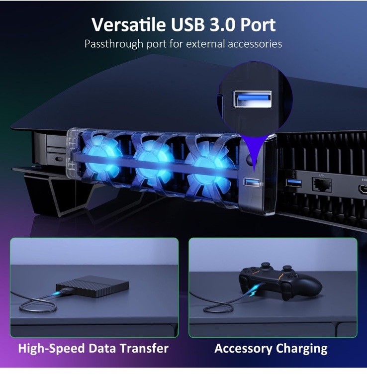 🔥PS5 NEXIGO HORIZONTAL STAND KITS WITH COOLING FAN AND CHARGING DOCK PS5