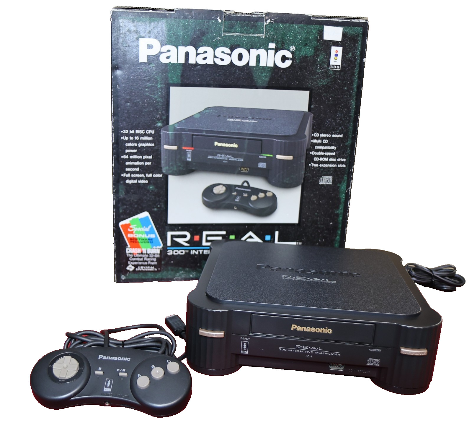 Panasonic FZ-1 REAL 3DO Console – Black 🌟 [Console, Controller, Box] TESTED ✅