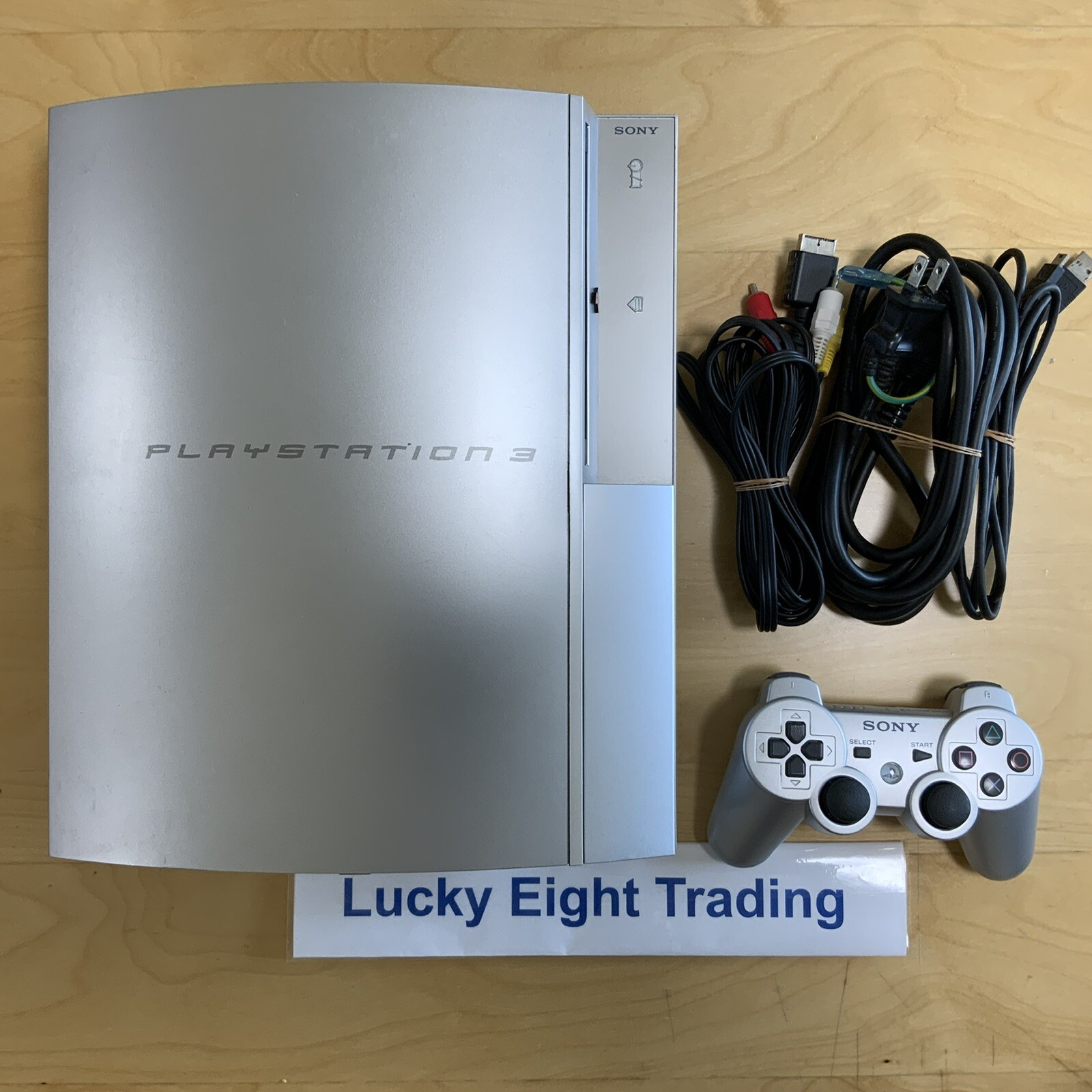 PS3 Satin Silver 80GB CECHL Console Full Accessories PlayStation 3 Fat [CC]
