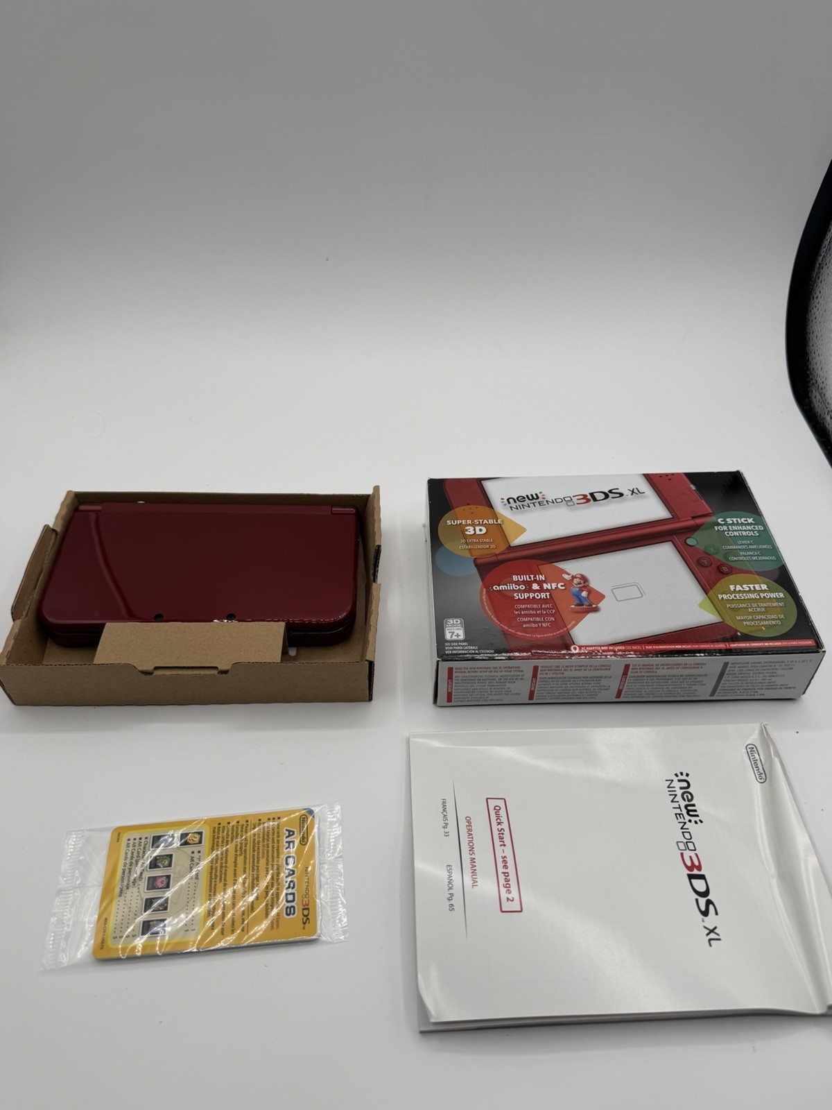 Nintendo 3DS XL Launch Edition Handheld Red Complete! Tested! Games!!