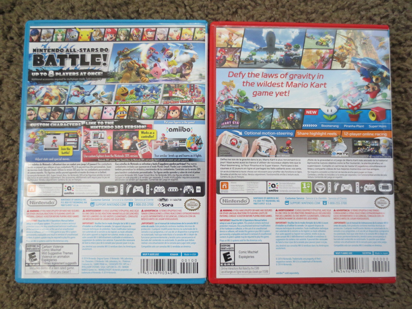 Nintendo Wii U 32gb Console w/ Super Smash Bros. U + Mario Kart 8 bundle system