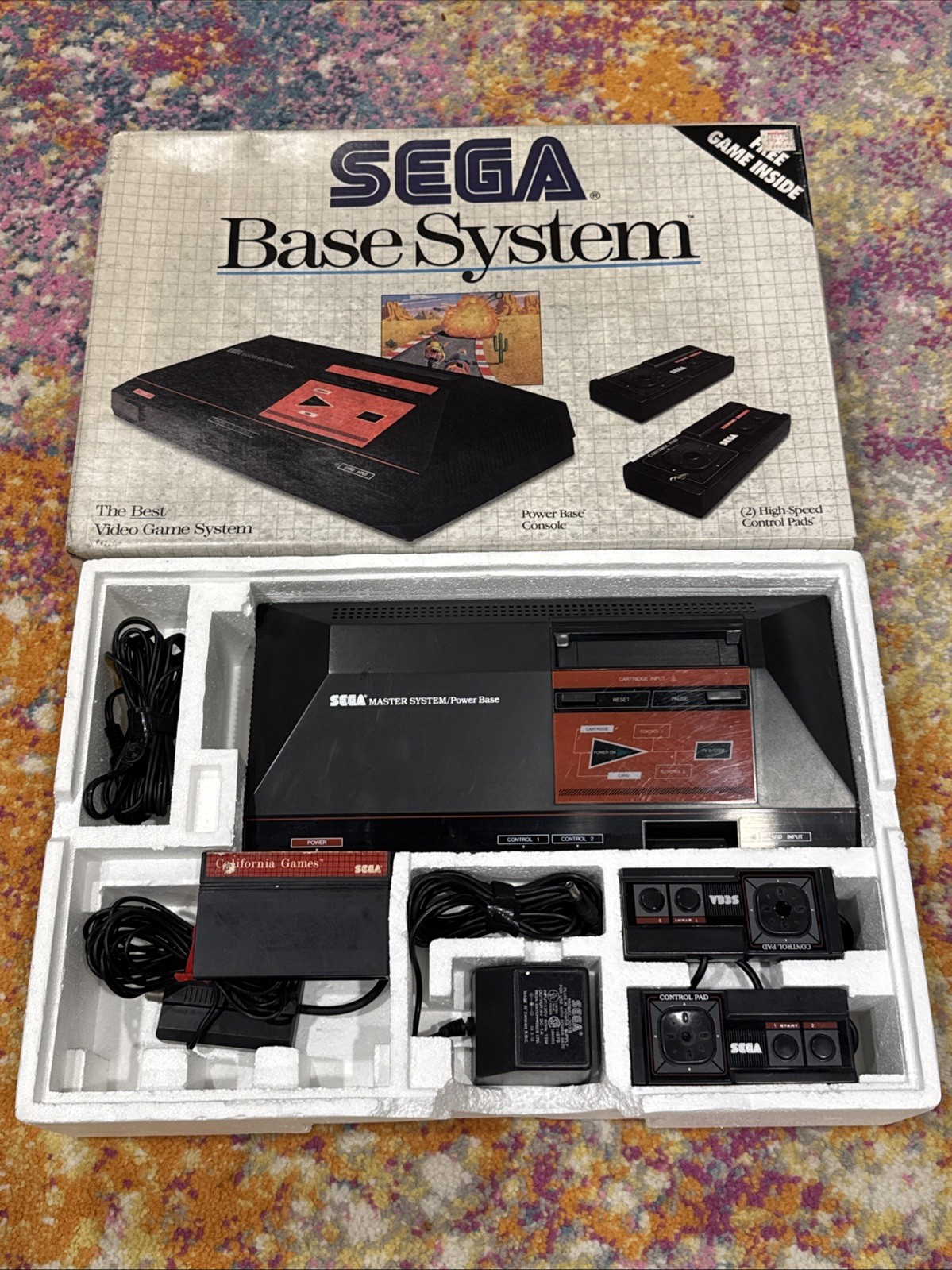 The Sega Base Master System with Box & Accessories
