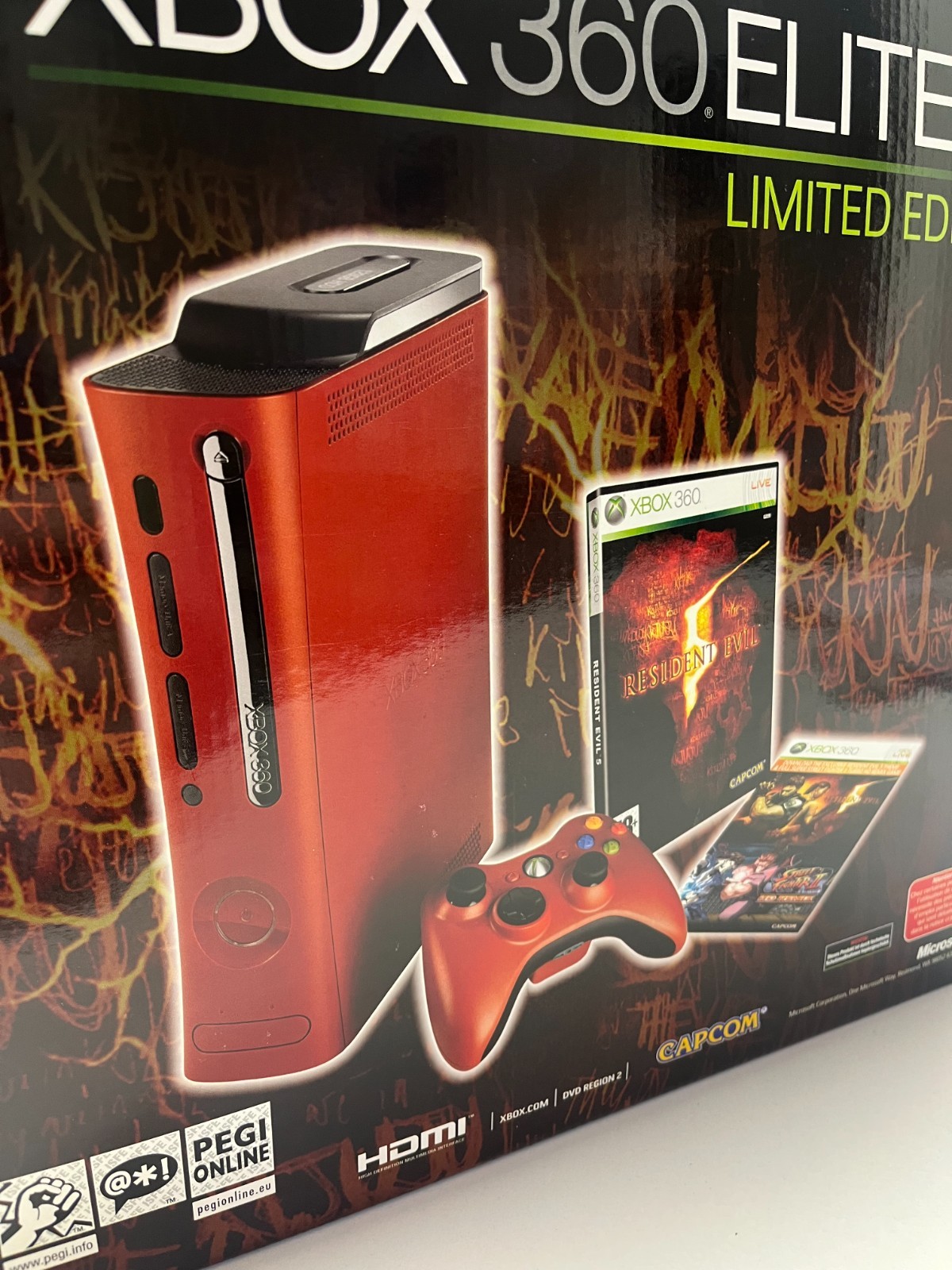 MICROSOFT XBOX 360 ELITE RESIDENT EVIL 5 EDITION 120GB RED CONSOLE NEW SEALED
