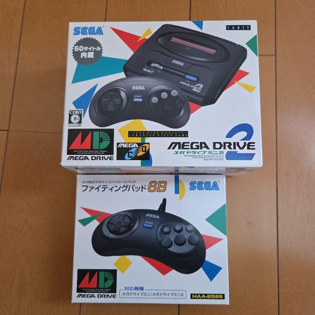 SEGA Mega Drive Mini 2 Console & Fighting Pad 6B New Factory Sealed Japan