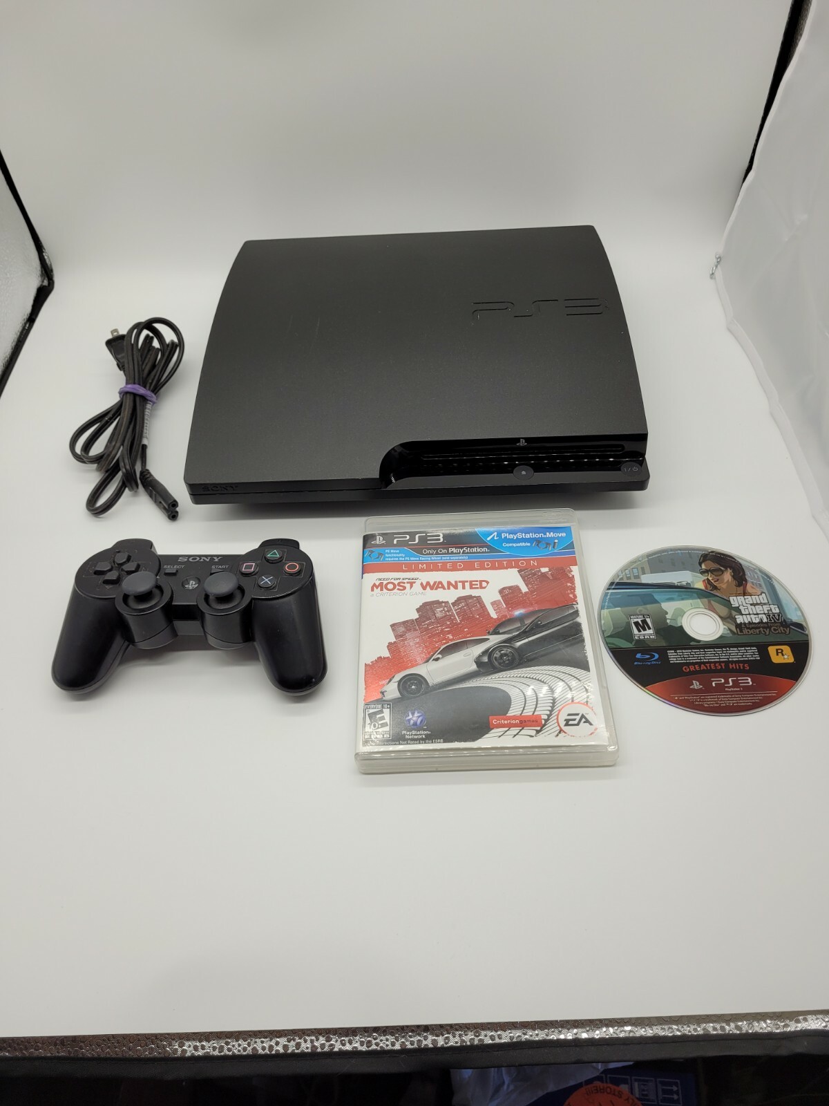 Sony PlayStation 3 PS3 Slim 120GB Console CECH-2501A With Controller Tested