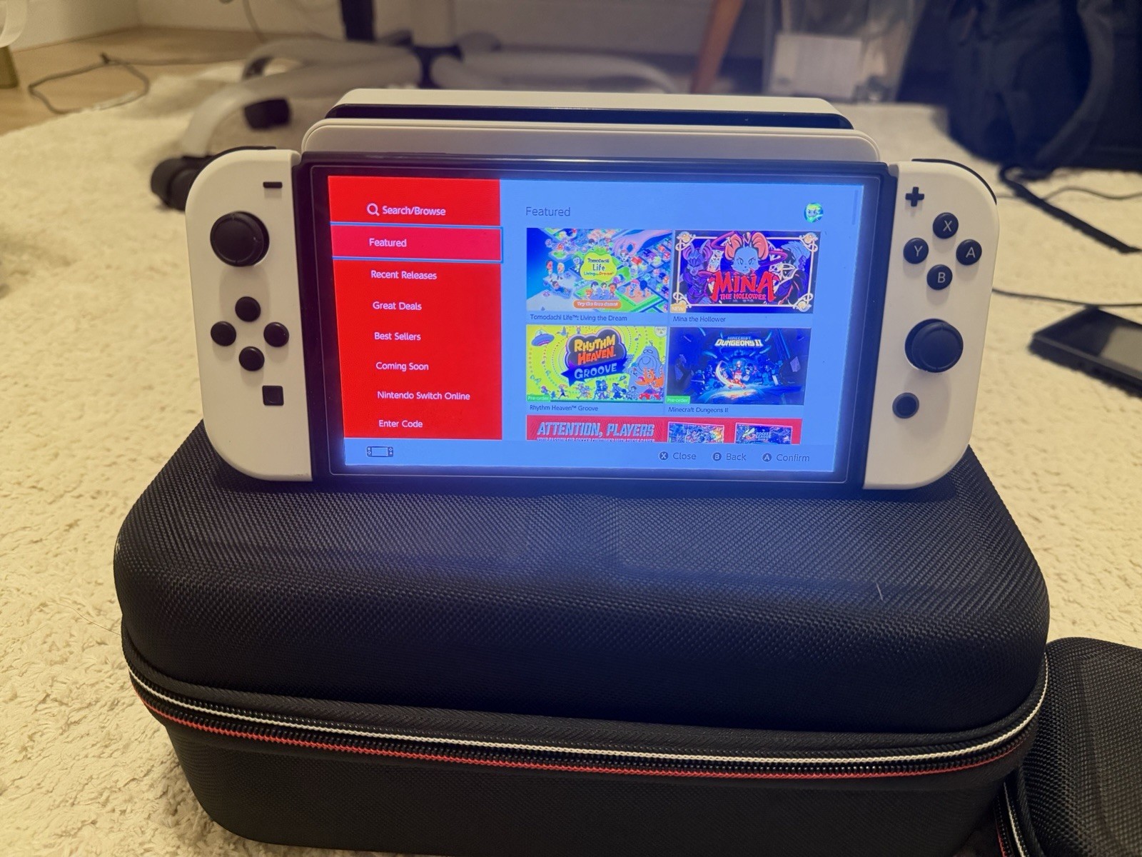 Nintendo Switch OLED HEG-001 w/ 2 Cases + Extra Screen Protectors