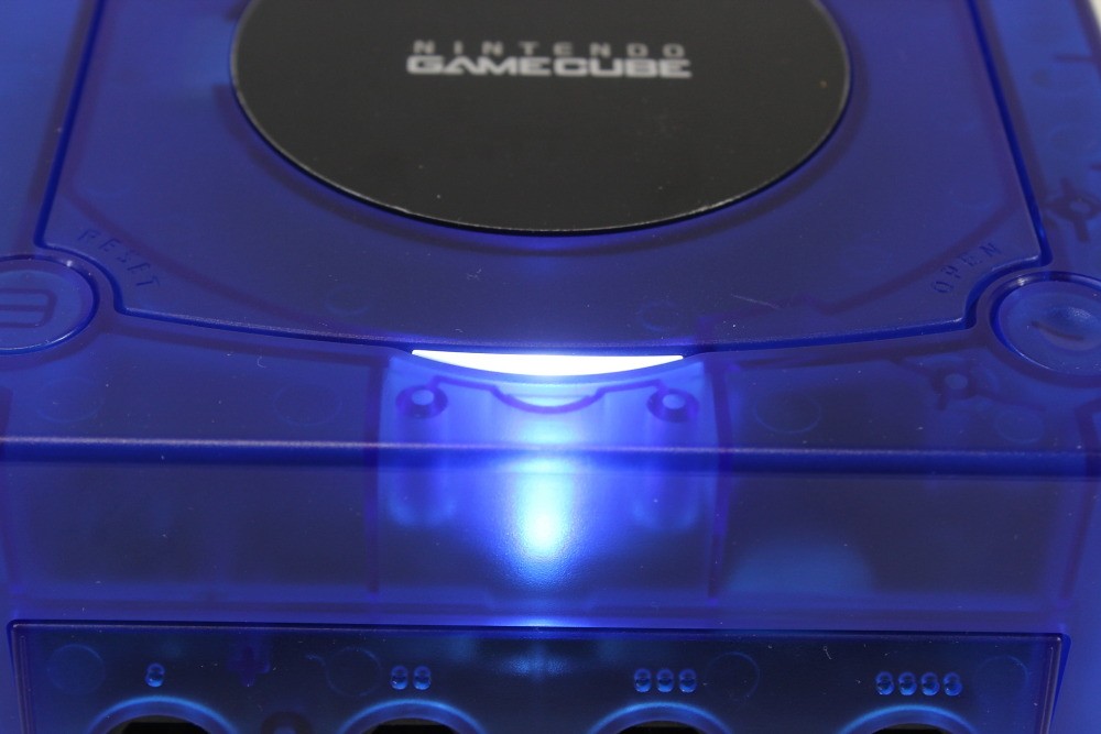 Nintendo Gamecube Console Clear Dark Blue AC S-Video to HDMI NTSC-U/C DOL-001 GC