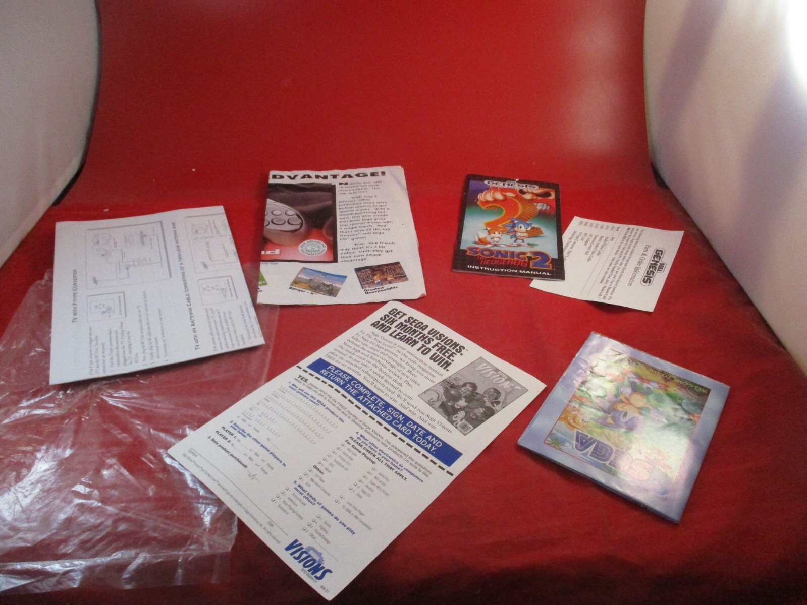 Sega Genesis Model 2 Console Box Controller Cord Sonic Hedgehog 2 System Manual