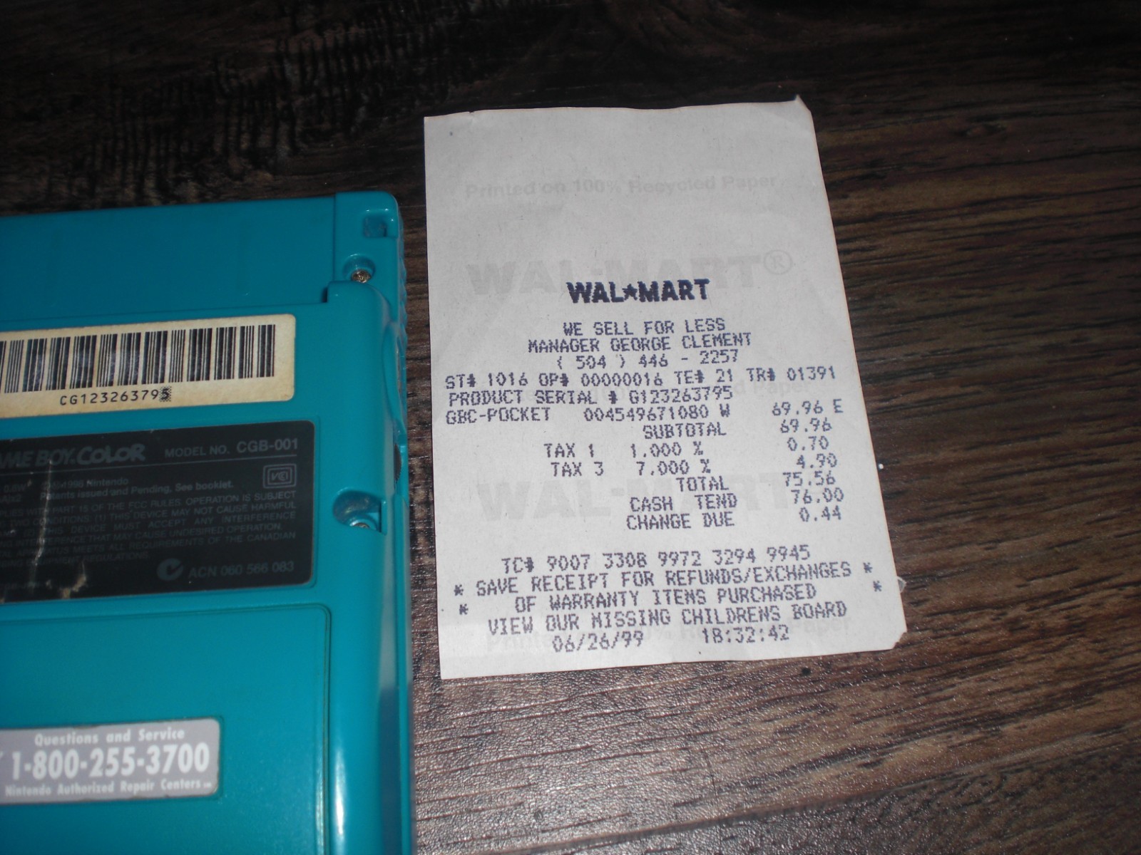 Nintendo Game Boy Color Console System Blue Teal COMPLETE Box CIB Bags Receipt!