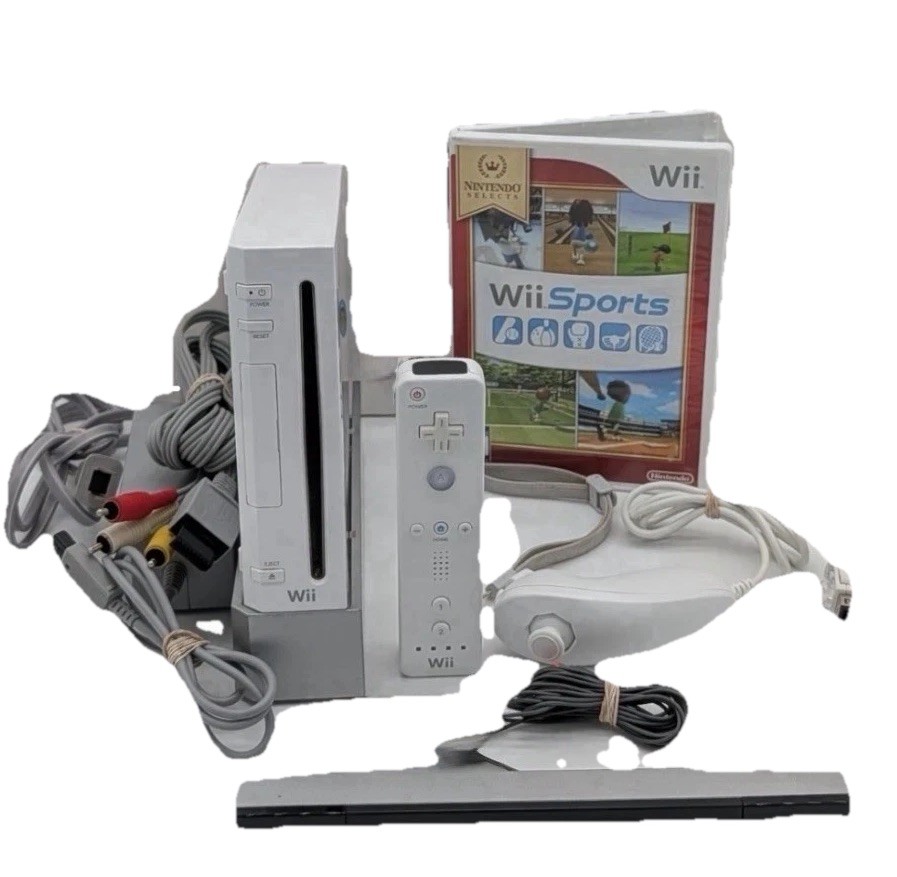 Nintendo Wii Sports Console Bundle Nunchuck Motion Plus Remote All Cords Tested