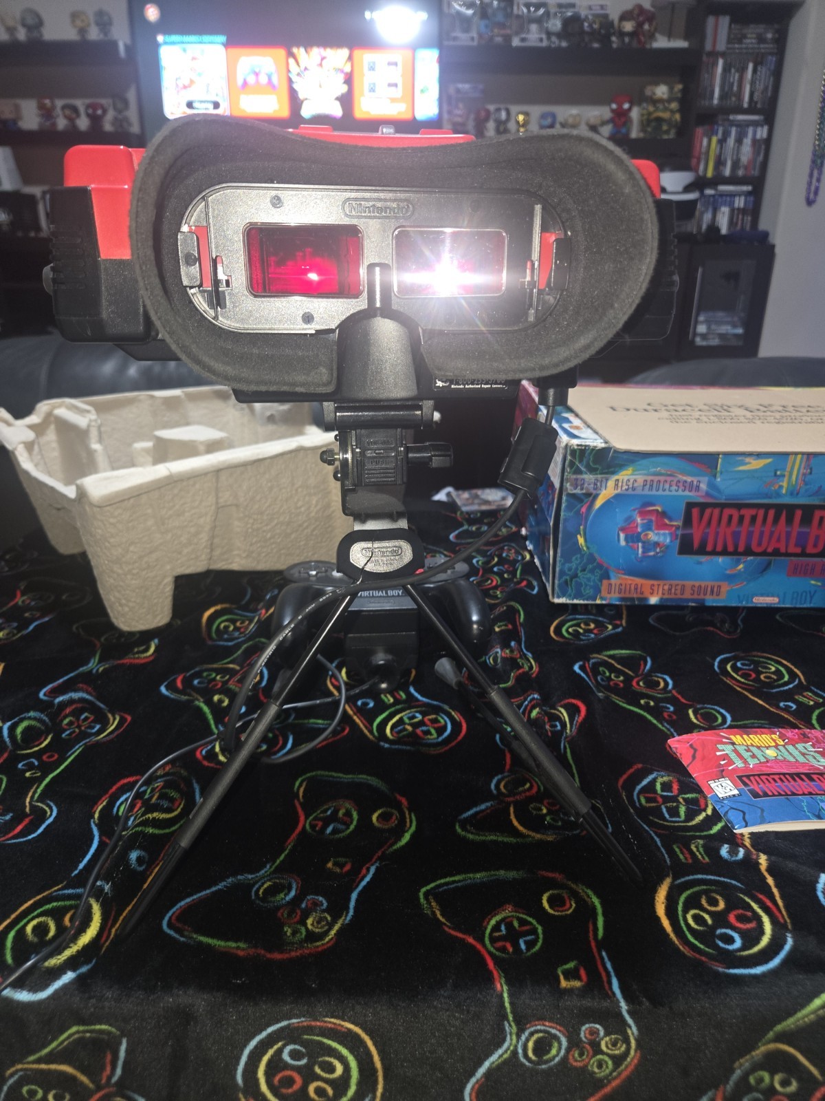 Nintendo Virtual Boy With Box, A.C Adapter .Tested Working! 2 GAMES