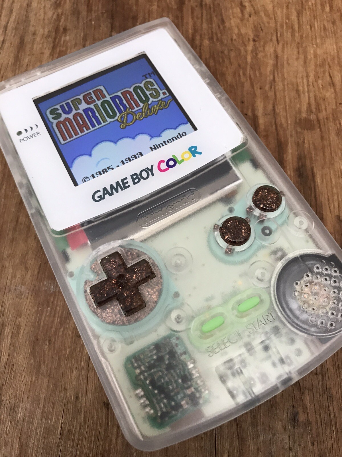 Nintendo Gameboy Colour Color Clear Bronze Game Console IPS V2 GBC Backlit