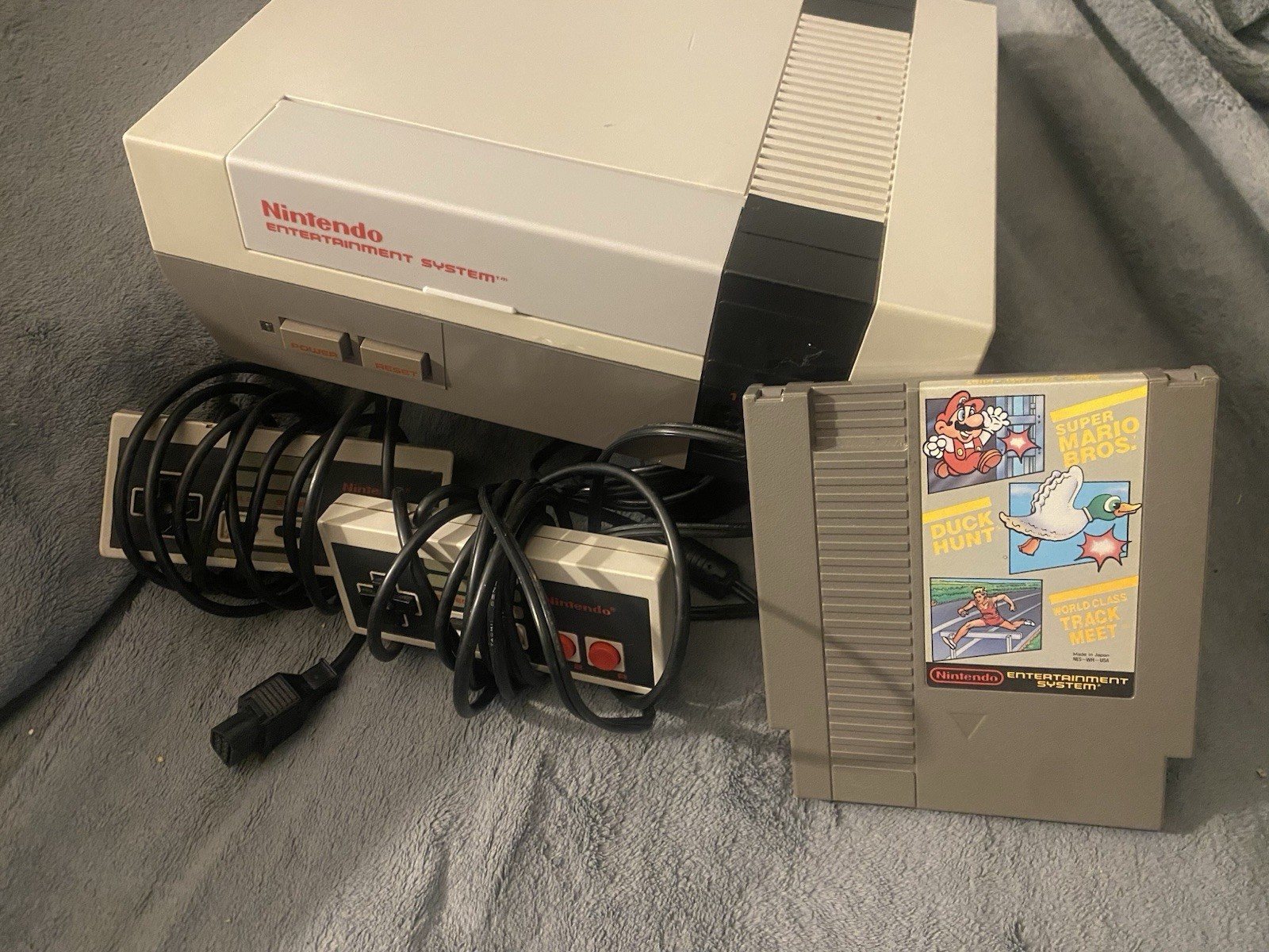 Nintendo NES Console Bundle OEM 2 Controllers Super Mario Bros Duck Hunt Tested