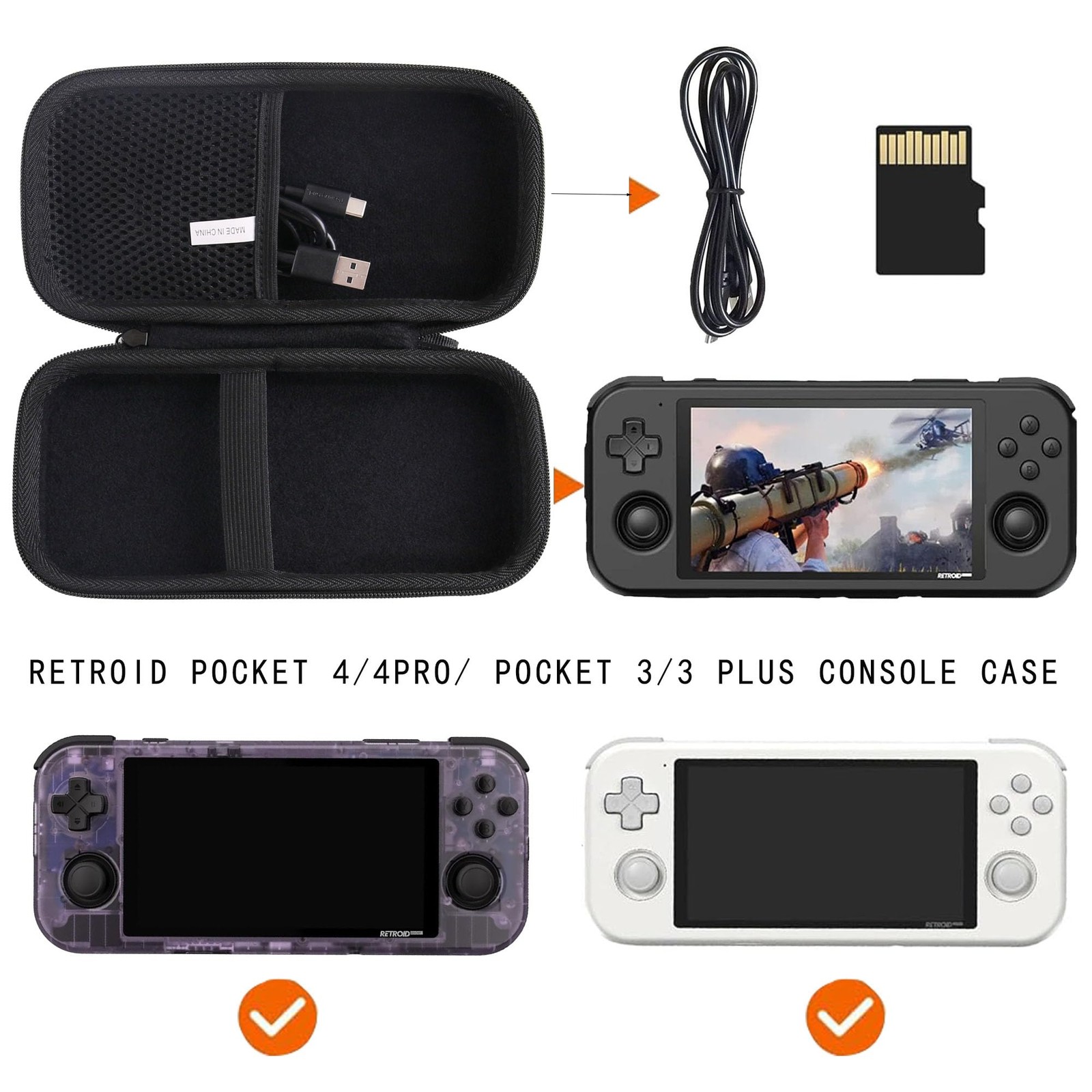 Hard EVA Carrying Case Compatible with for Retroid Pocket 4/4pro/ Pocket 3/3 …