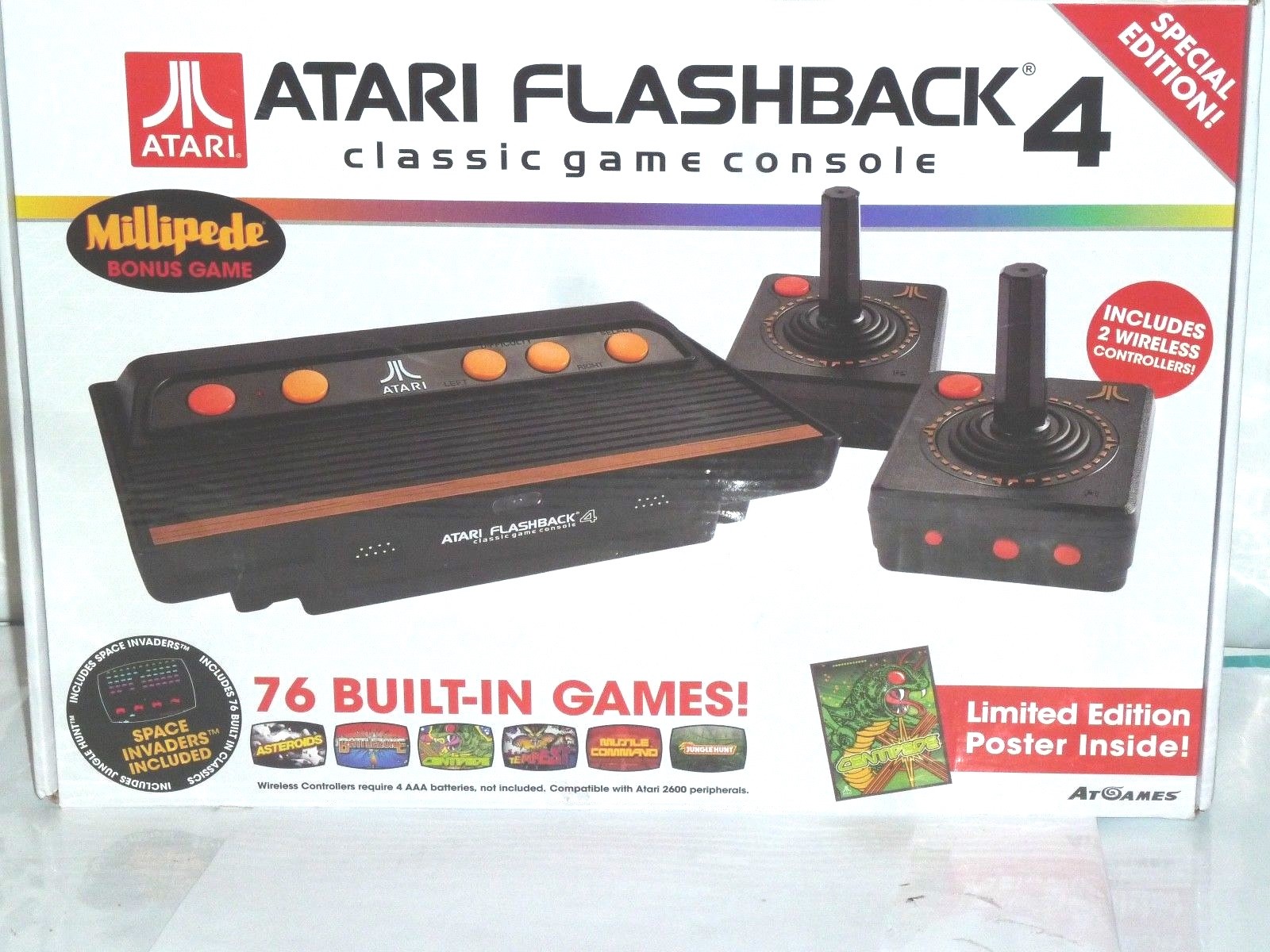 Atari Flashback 4 Classic Game Console w/ 76 Classic Built-In Games & WIRLESS