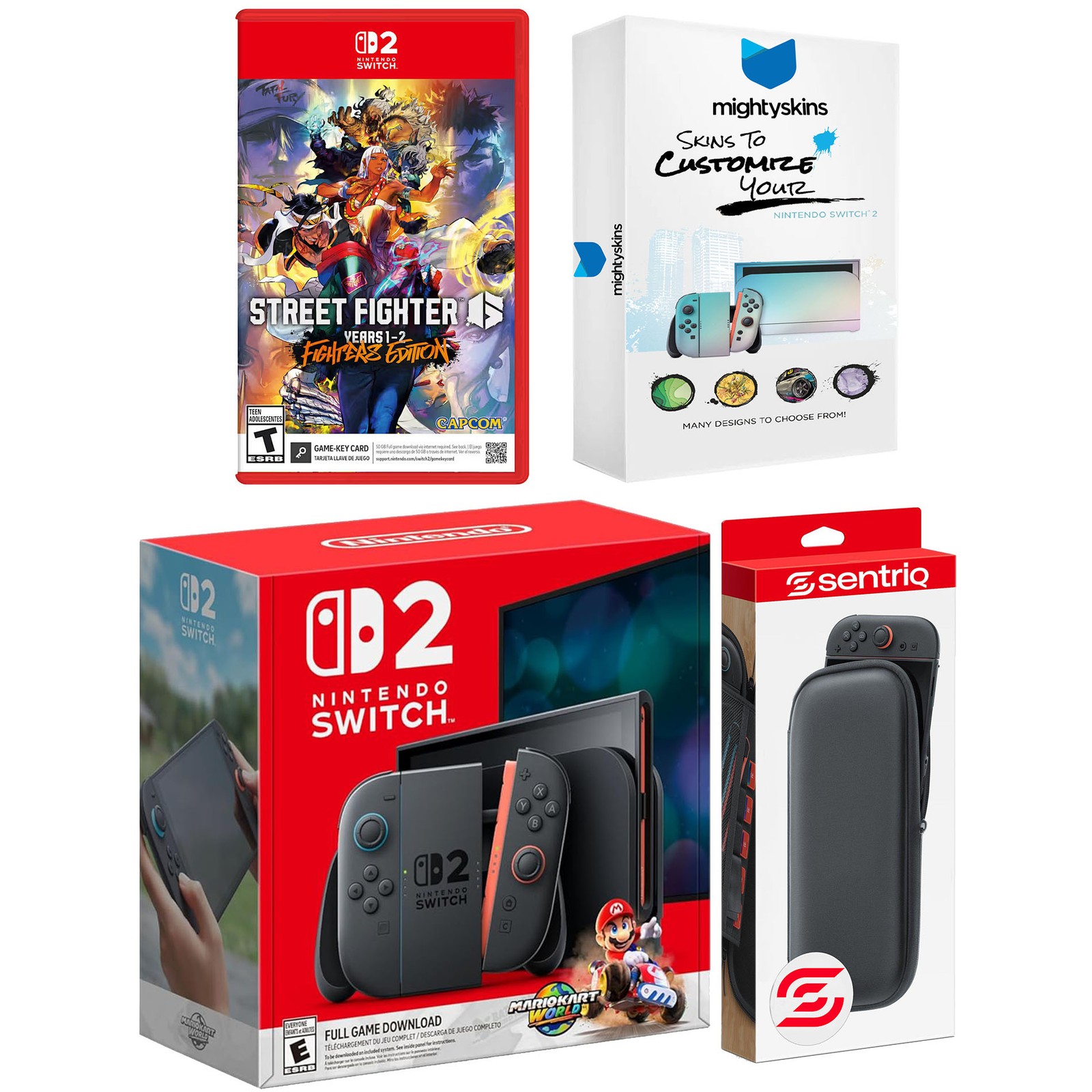 Nintendo Switch 2 Mario Kart World, Street Fighter 6 and Carry Case Bundle