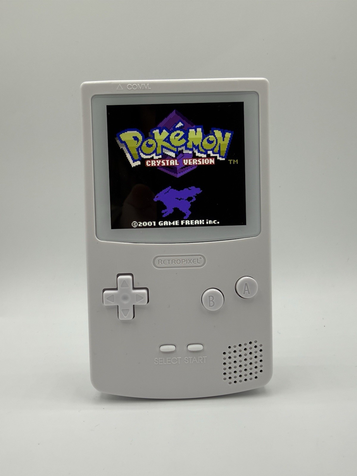 White Nintendo Gameboy Color IPS Mod W/ USB C Rechargeable Battery