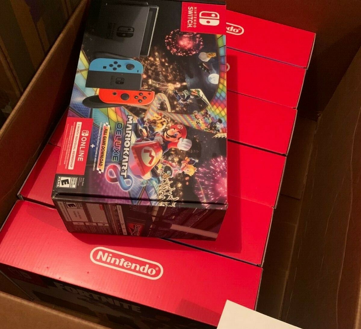 Nintendo Switch Console Mario Kart 8 Deluxe Bundle Neon Blue/Red 🚚+3 Mo Online 
