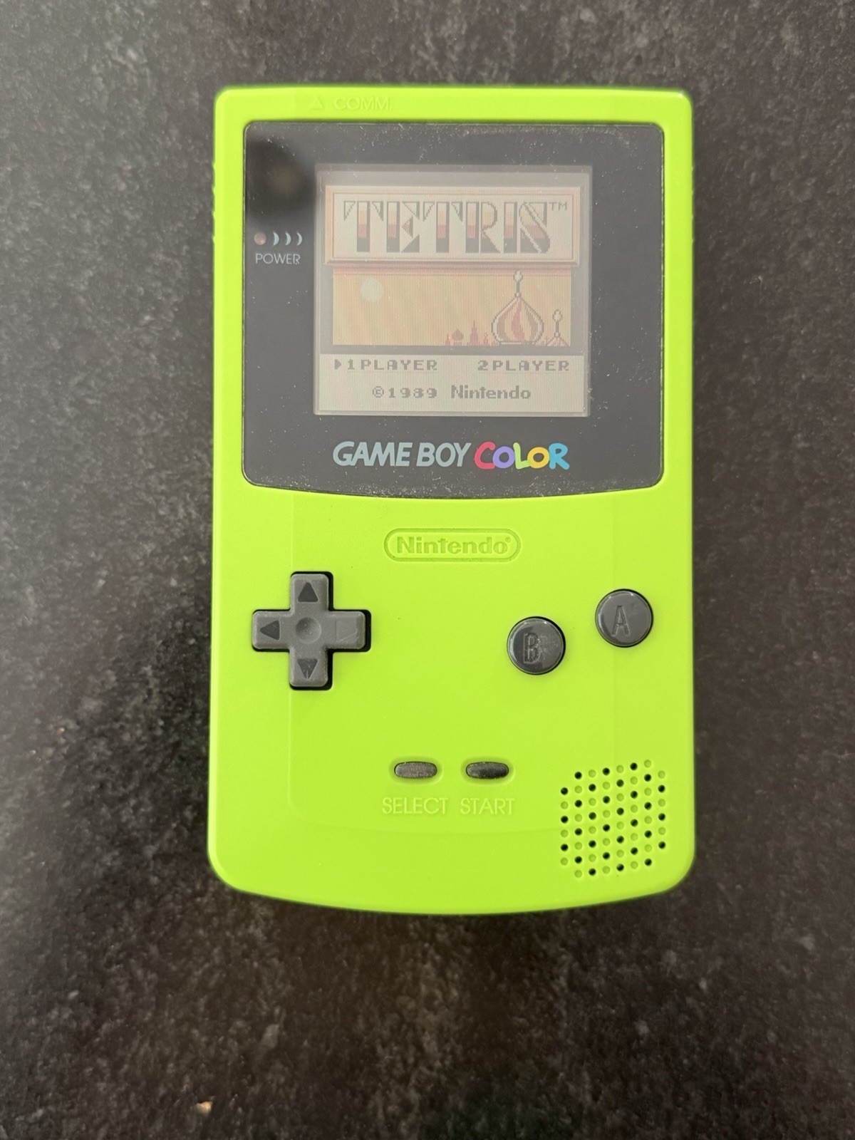 Nintendo Game Boy Color Handheld With Tetris Kiwi Lime Green Tested Working