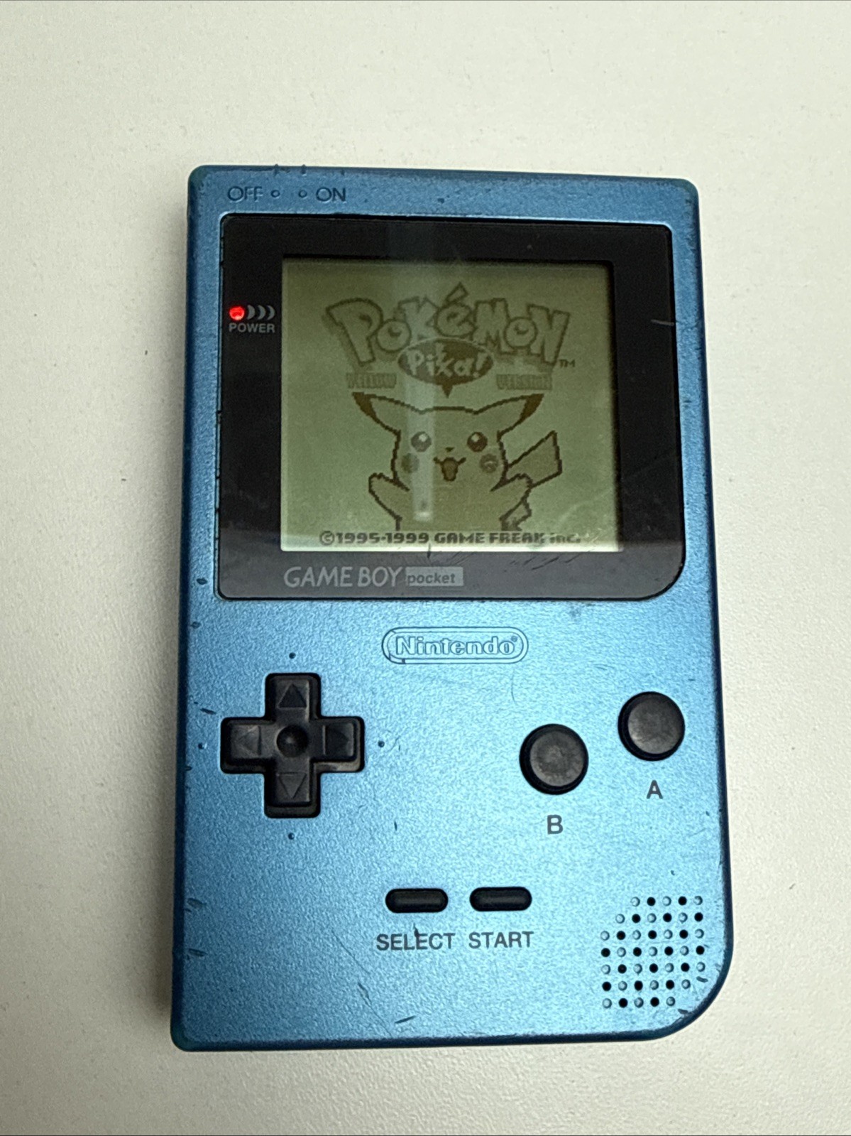 Nintendo Game Boy Pocket Ice Blue Handheld Console – Authentic, No Battery Cover
