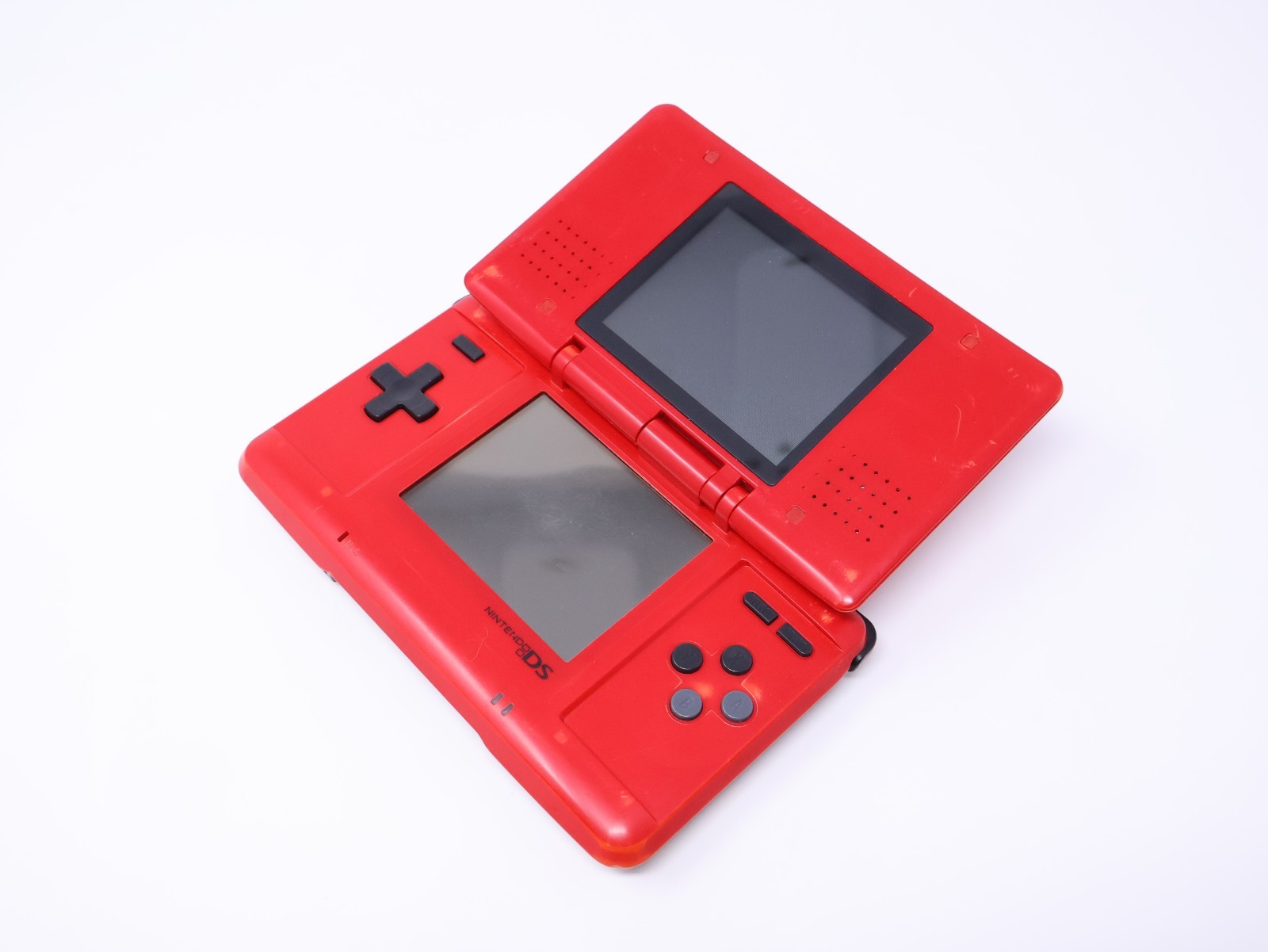 Nintendo DS Handheld System Tested Working Lava Red w/ Charger & Stylus