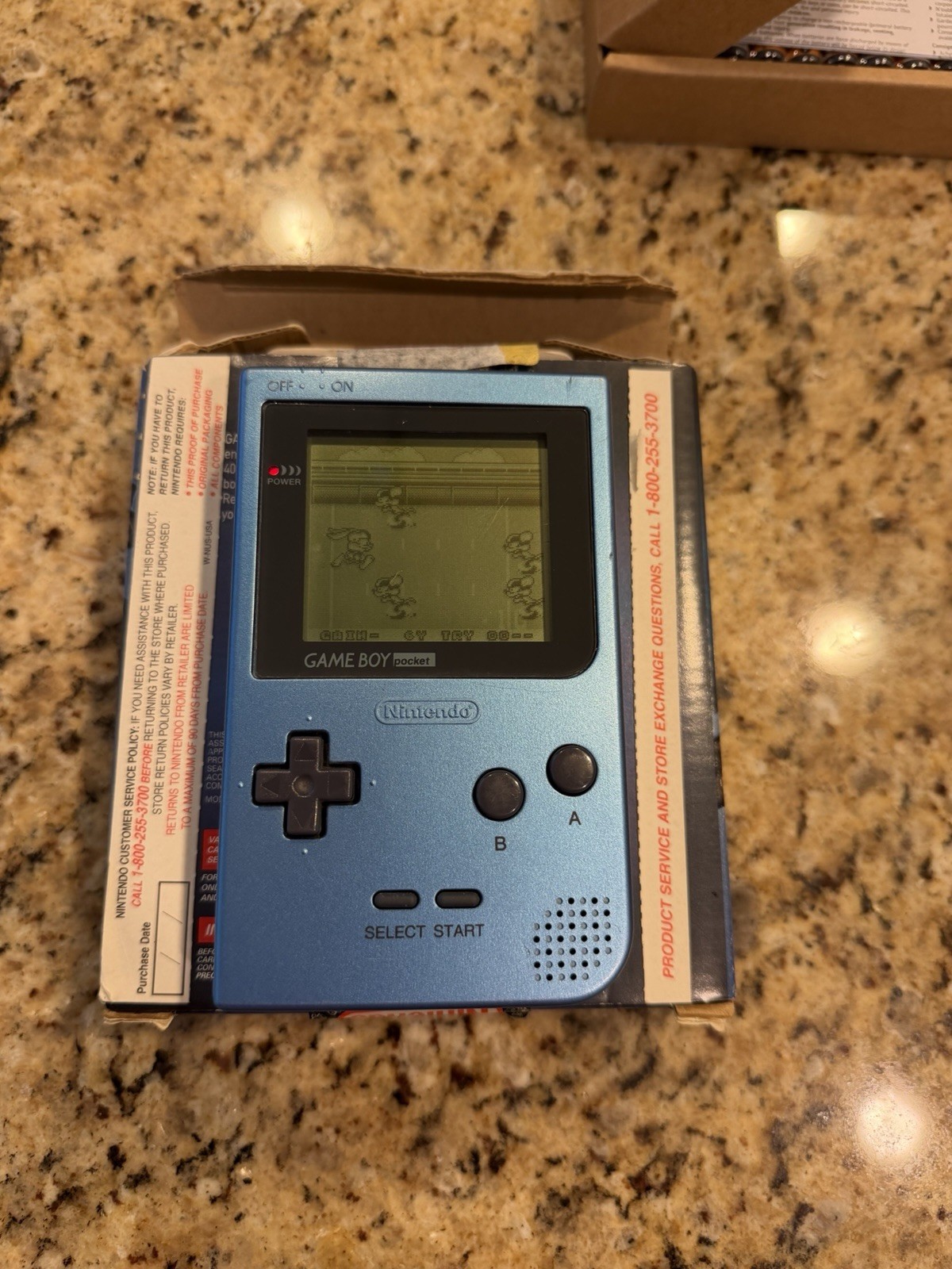 Nintendo Game Boy Pocket Ice Blue Limited Edition w/Box Tested Working