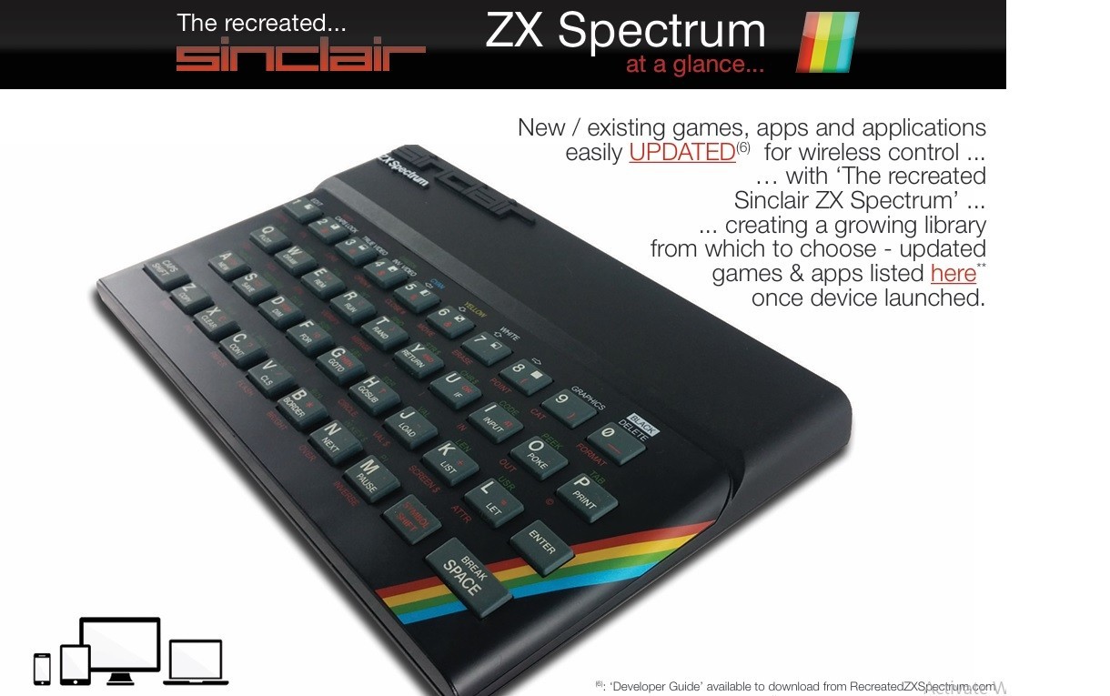 SINCLAIR ZX SPECTRUM The Recreated Edition (Phone Mac PC TV) Bluetooth Keyboard