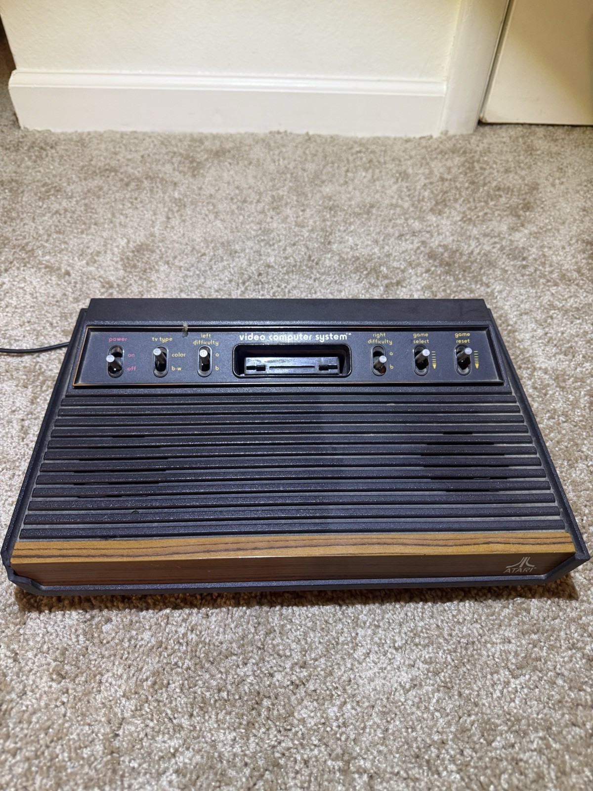 Atari 2600 Video Computer System Console Black w/ 2 Controllers & Power Cord