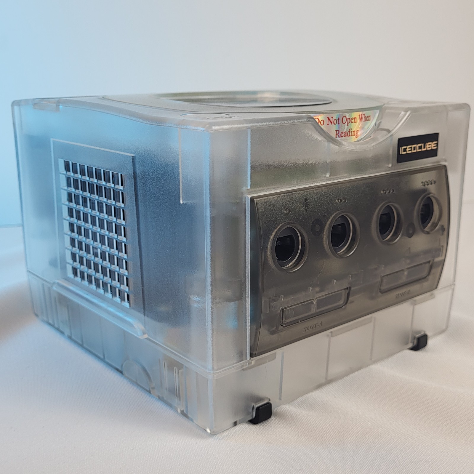 VINTAGE Nintendo ICEDCUBE GameCube Clear Laser Bear Ethernet Adapter Qoob Tested