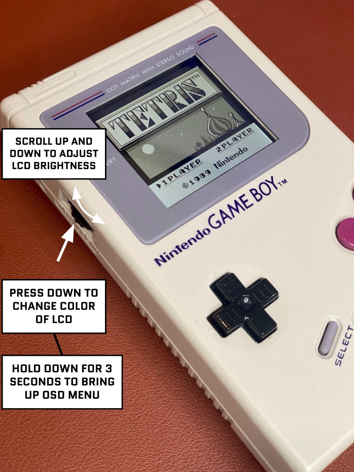 Game Boy Original DMG V5 RIPS IPS LCD UPGRADE – Send in Service – Pick Color