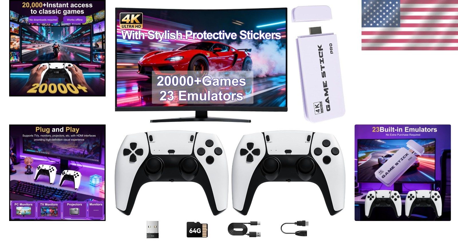 2026 Retro Game Console with 4K Visuals & Multiplay Fun – Gift-Ready Design