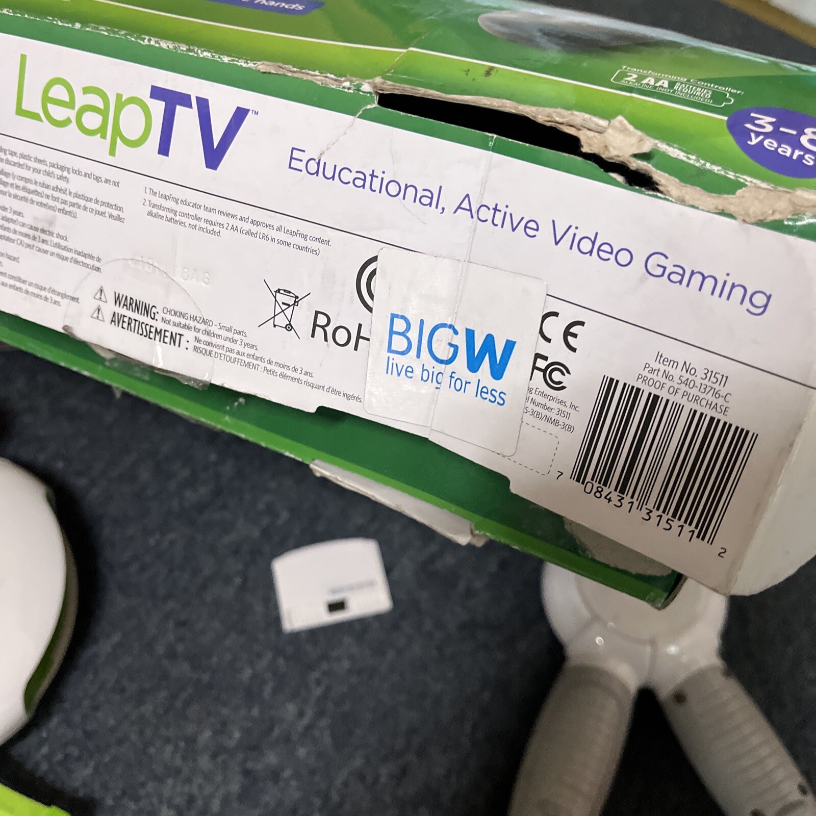 LeapFrog Leap TV Console And Camera With Kart Racing 31511 *For Parts Or Repair*