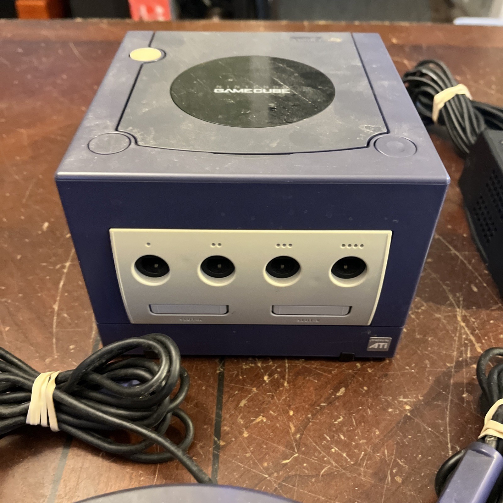 OG Nintendo GameCube Gaming System INDIGO Console 2 Controller Bundle DOL-001 RS