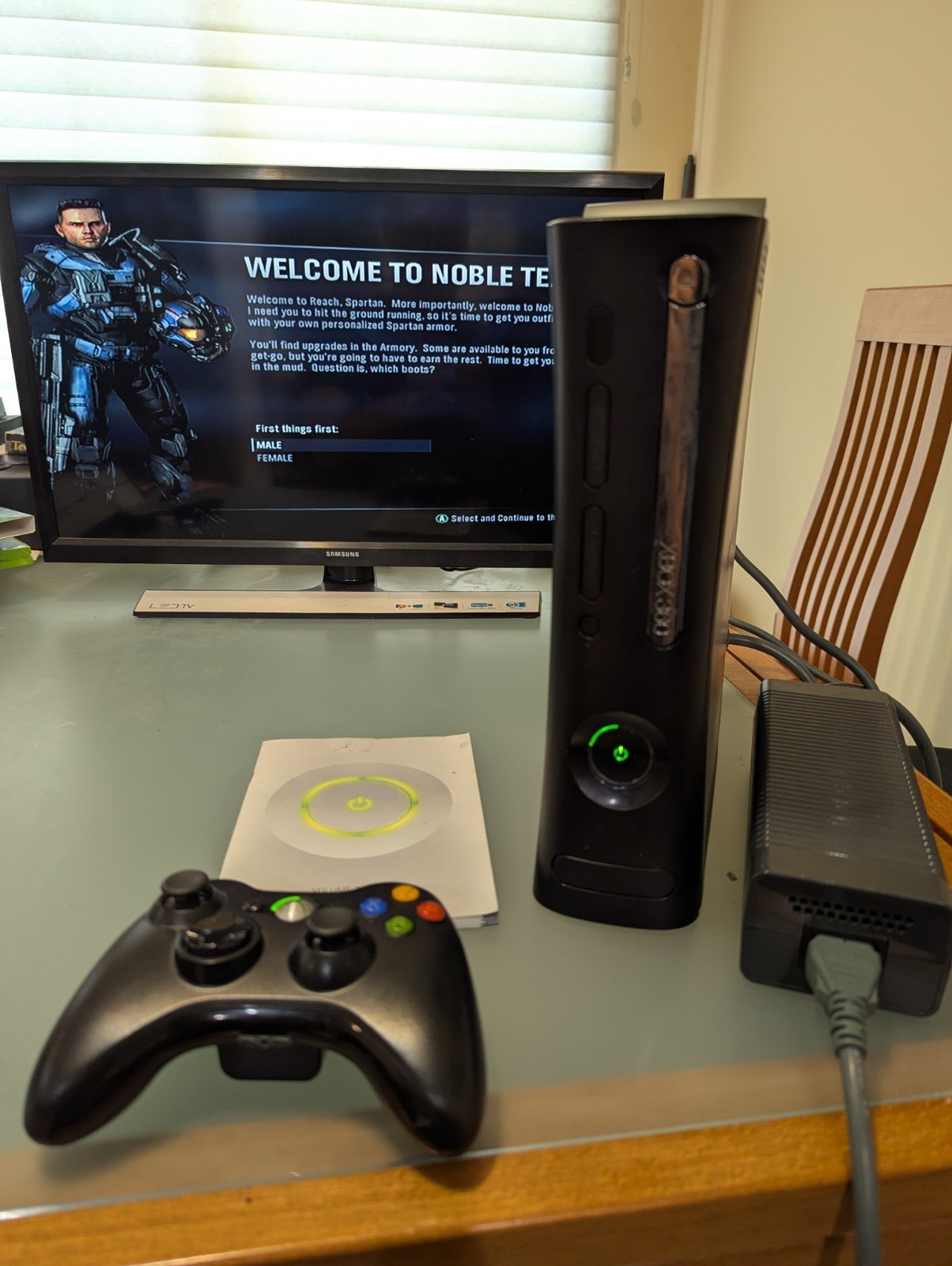 Black Original Fat Xbox 360 Console 20GB HDD Controller Bundle -Tested Working