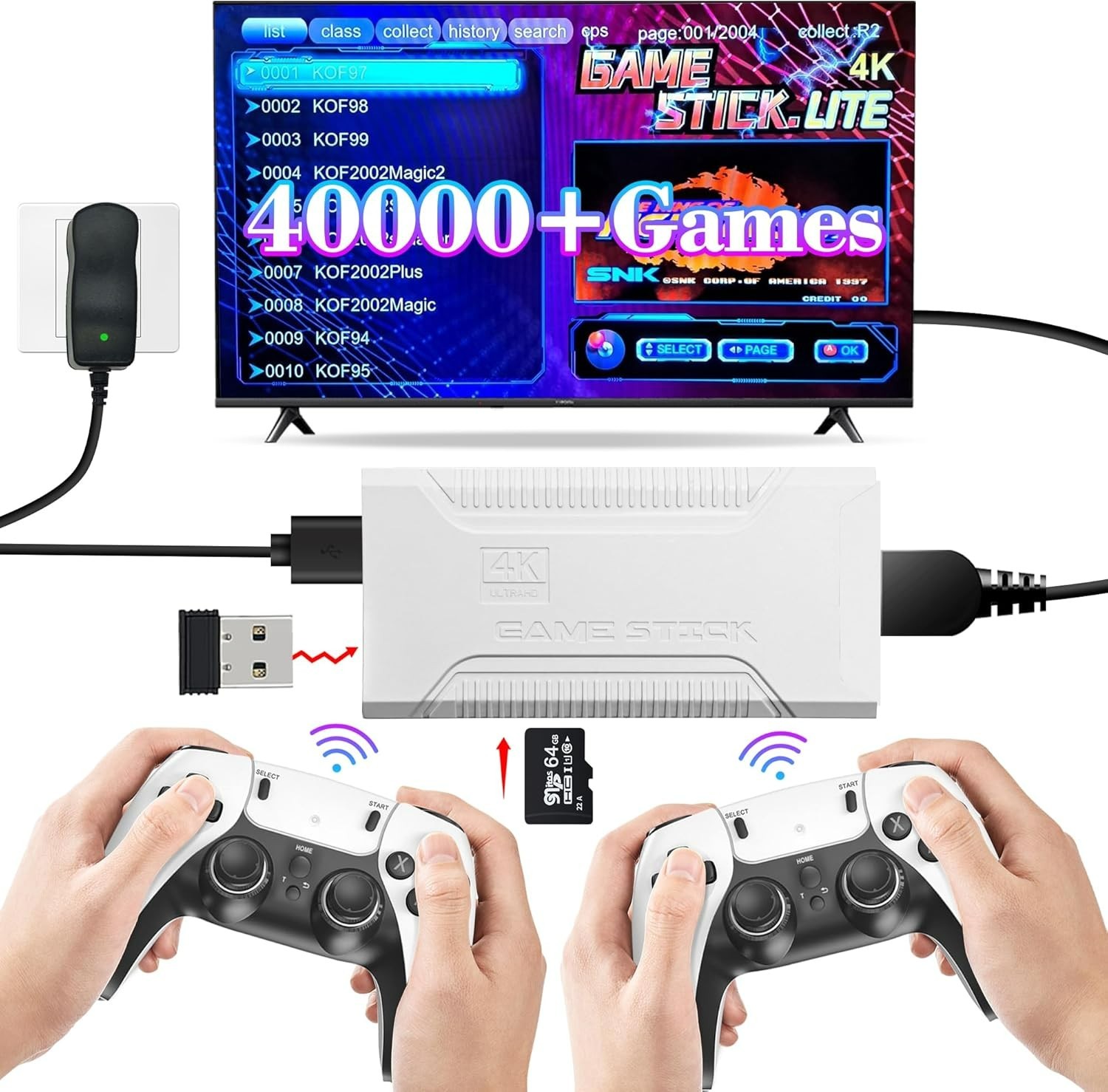 Multiplayer Retro Game Console with 40,000+ Games & Dual Wireless Controllers