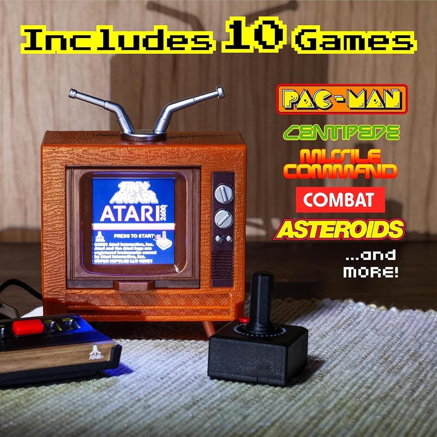 Miniature Atari 2600 Console – 1.5” LCD TV and 10 Classic Games for Retro Gaming