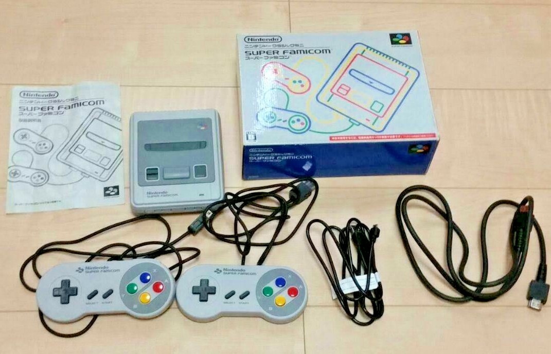 Super Famicom Nintendo Classic Mini Console Japan SFC SNES Used Game Gray Boxed