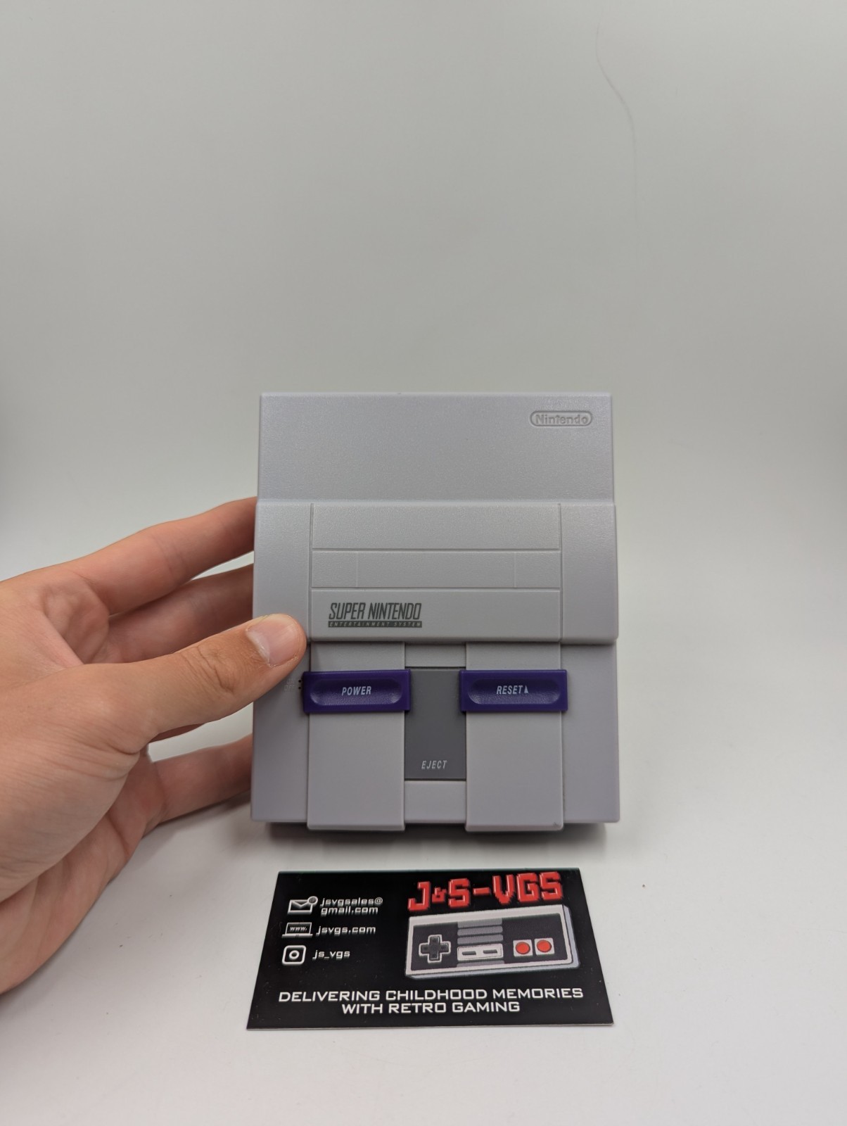 SNES Style Mini Console Clone Gray Non-Nintendo w/ Controller Cables