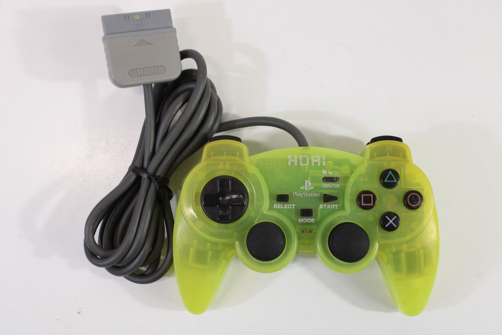 Hori Clear Yellow Analog SIndou Controller WORKING Playstation 2 PS2 Discolored