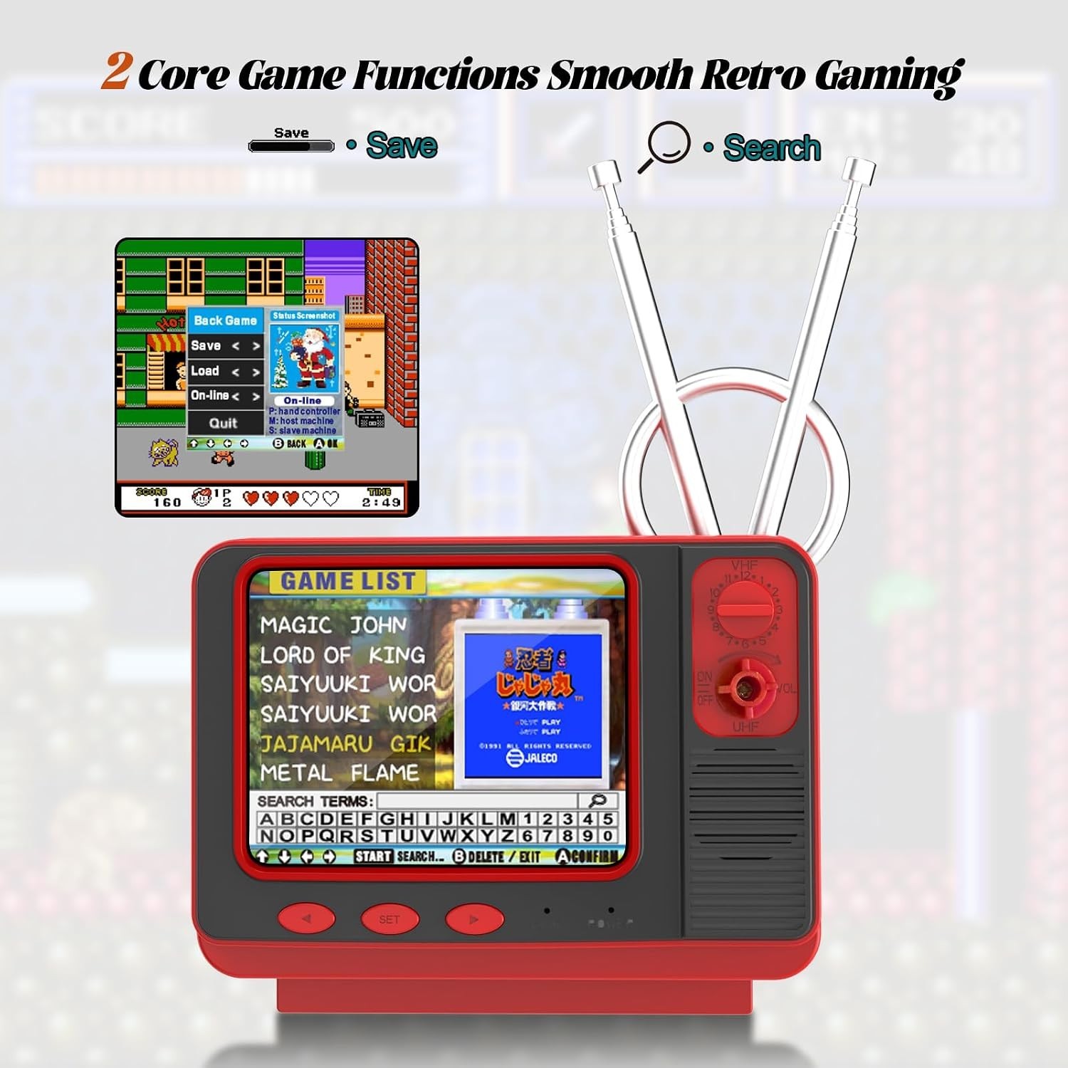 Classic 168 Game Handheld Console – Retro Style, 2 Players, Easy Setup