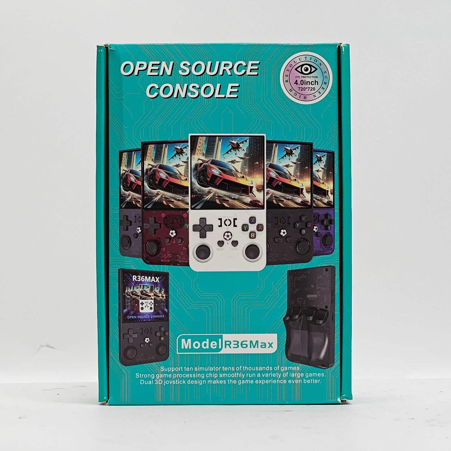 New R36Max Open Source Console Retro Handheld Gaming Console 128GB White